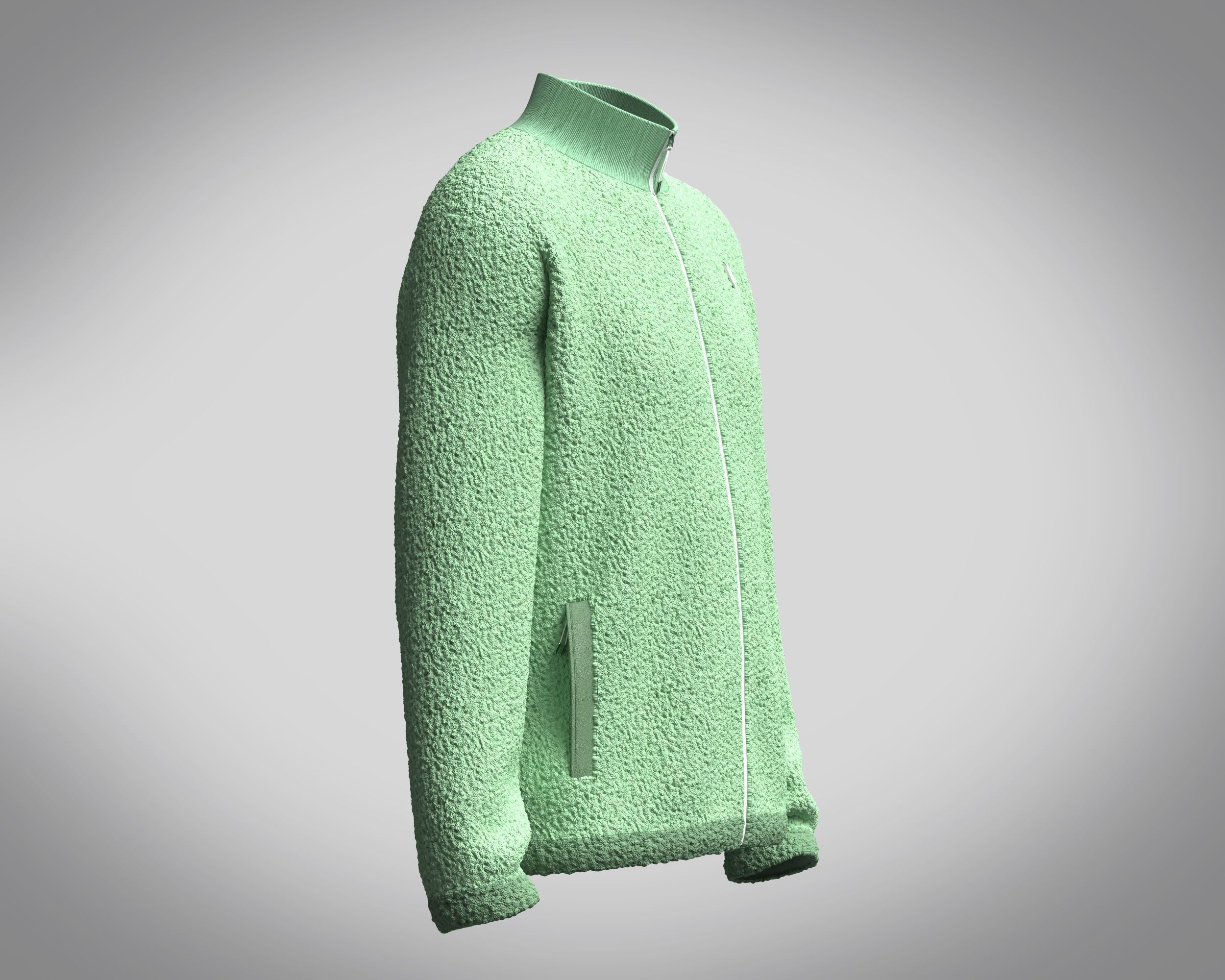 Jacket Green Sherpa 3D model_1