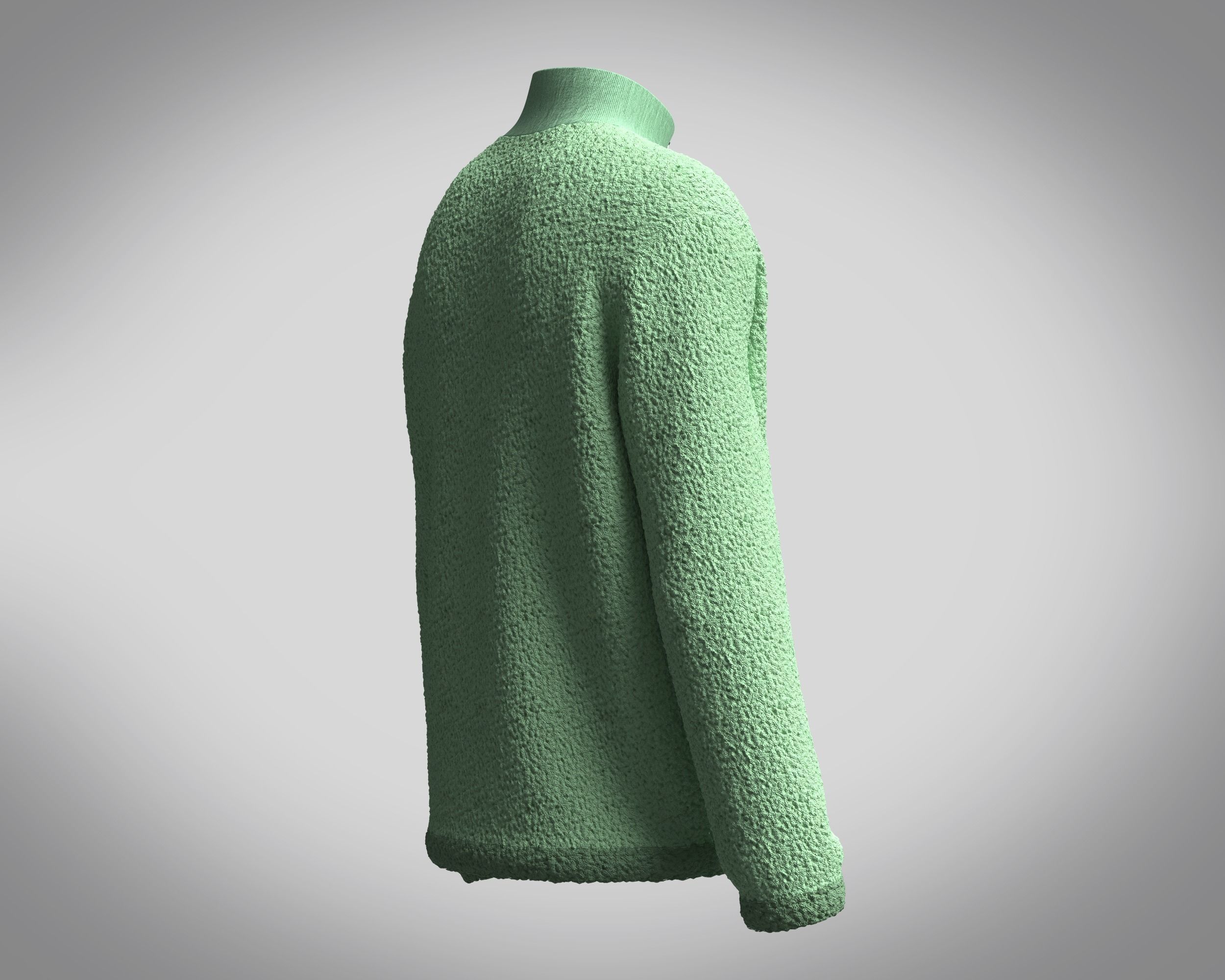Jacket Green Sherpa 3D model_2