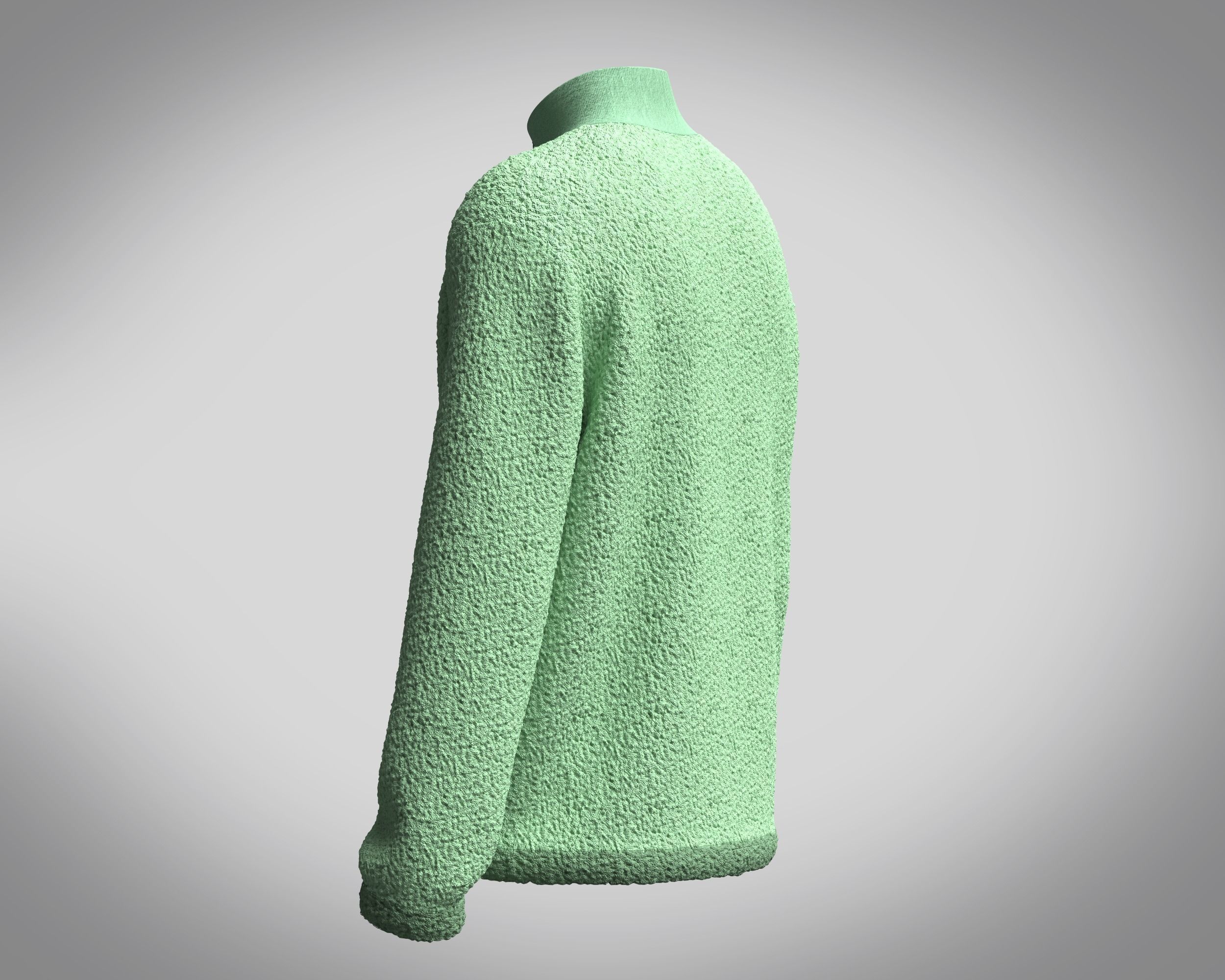Jacket Green Sherpa 3D model_4