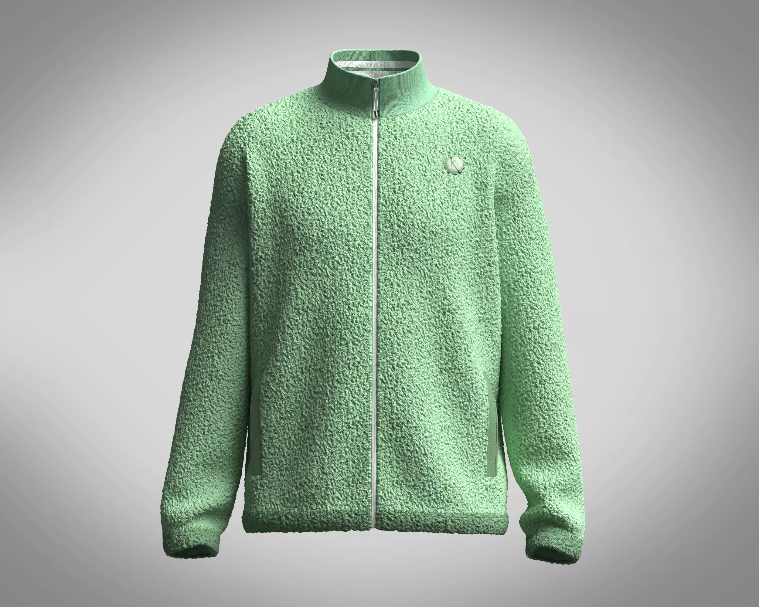 Jacket Green Sherpa 3D model_0