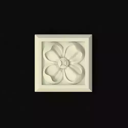 rosette flower on plate Free 3D model