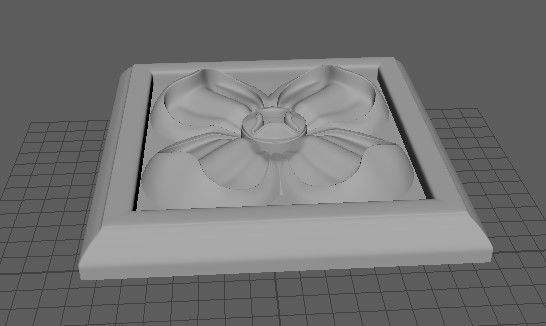 rosette flower on plate Free 3D model_2