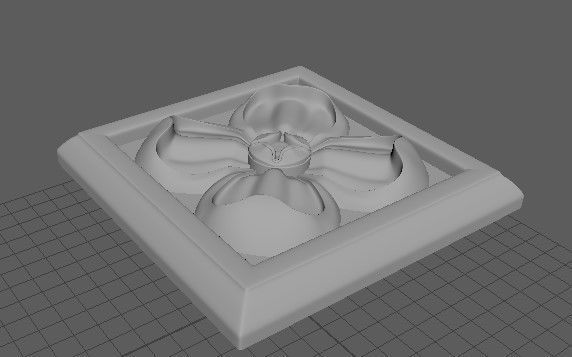 rosette flower on plate Free 3D model_1