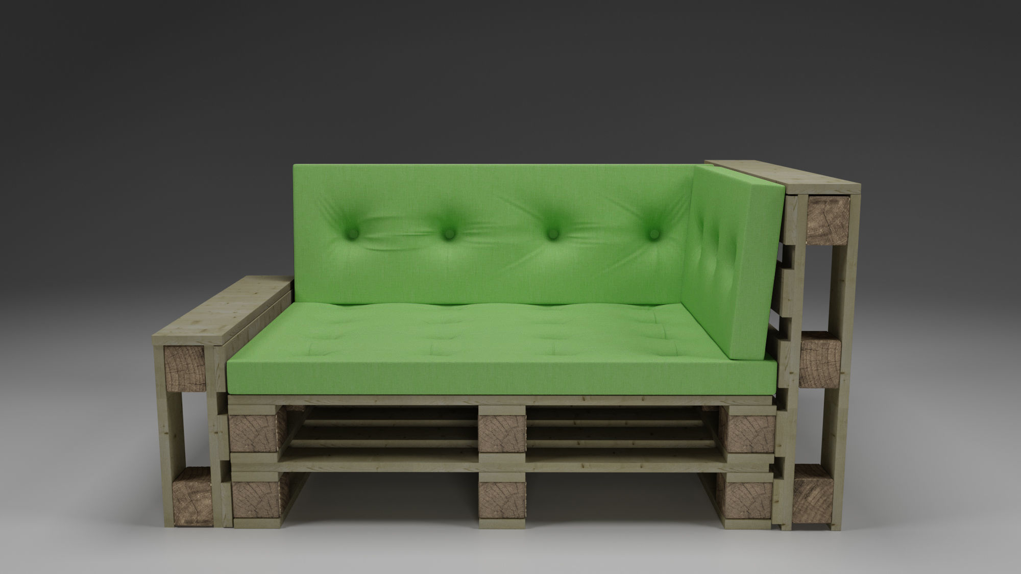 Loft Furnitures from pallets with lamp 3D model_4