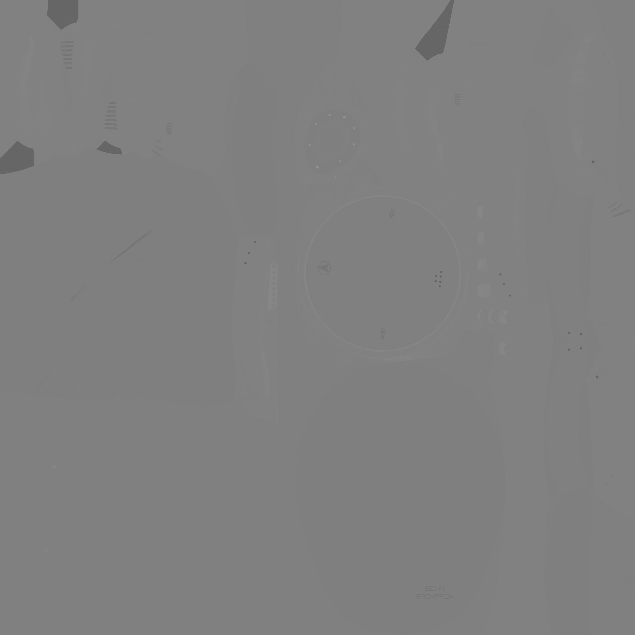 SciFi Backpack D01 White Gold - Fashion Character Design Low-poly 3D model_22