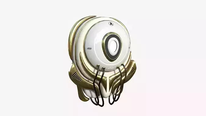SciFi Backpack D01 White Gold - Fashion Character Design Low-poly 3D model