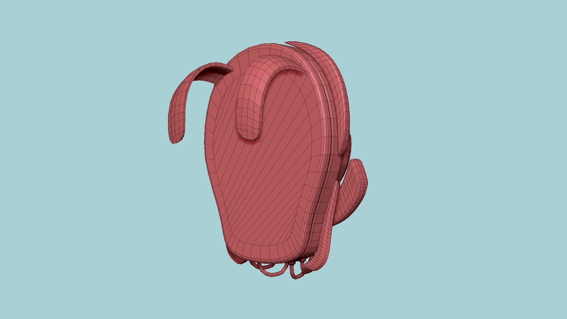 SciFi Backpack D01 White Gold - Fashion Character Design Low-poly 3D model_16