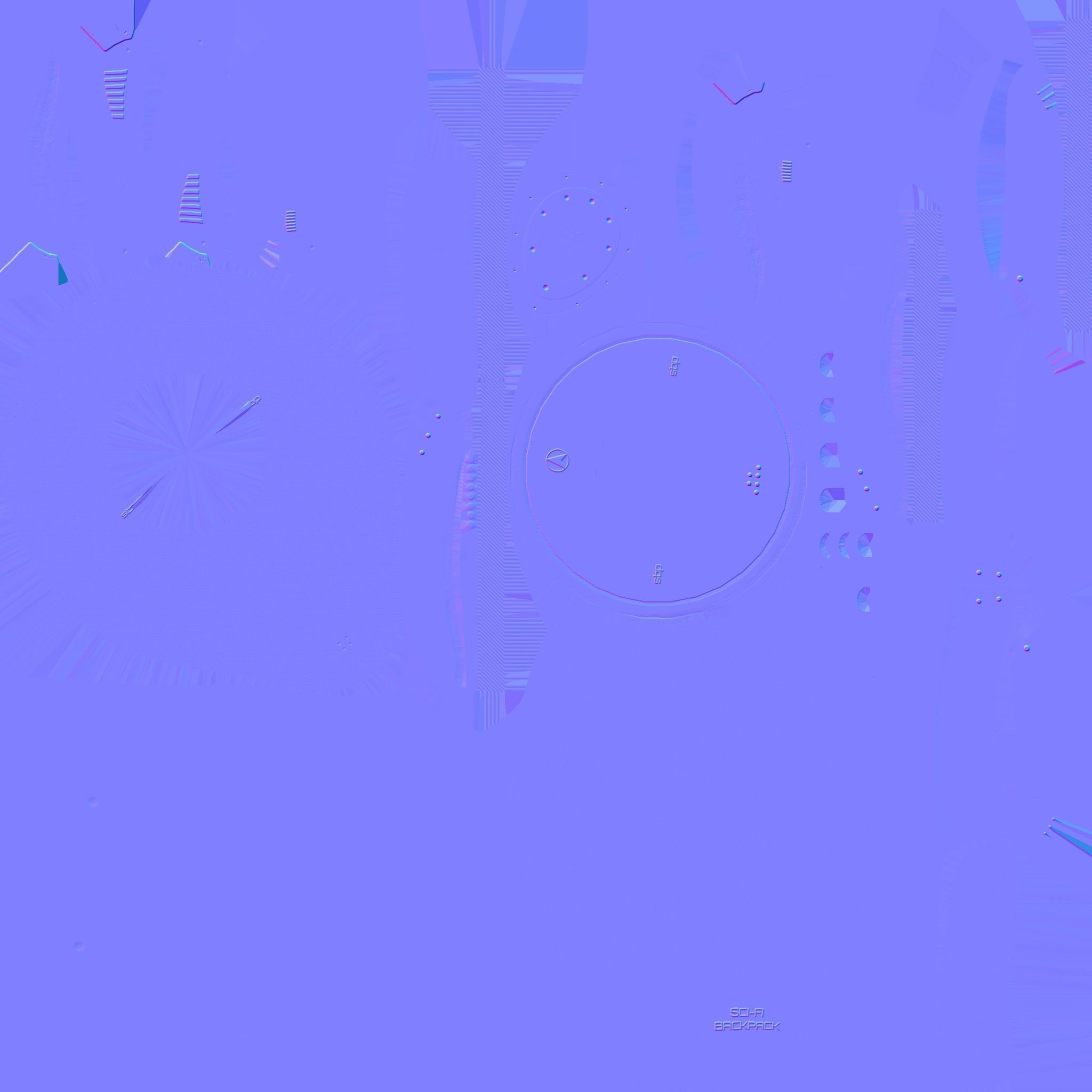 SciFi Backpack D01 White Gold - Fashion Character Design Low-poly 3D model_24