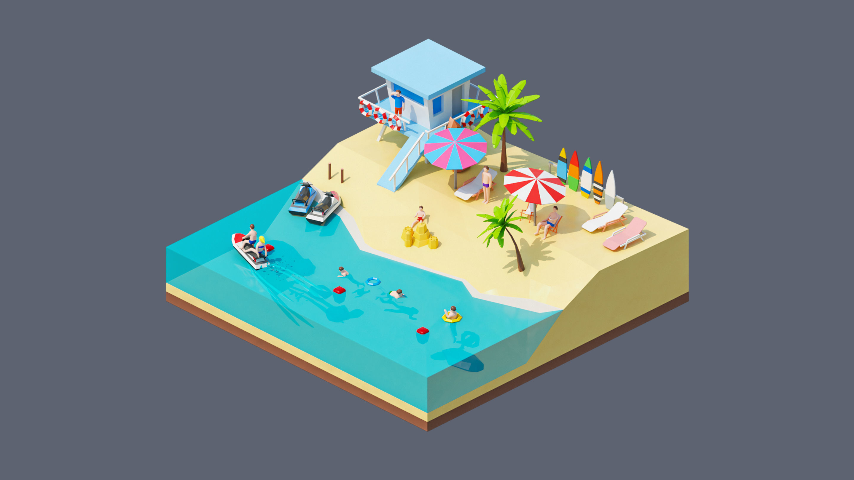 land 26A Low-poly 3D model_3
