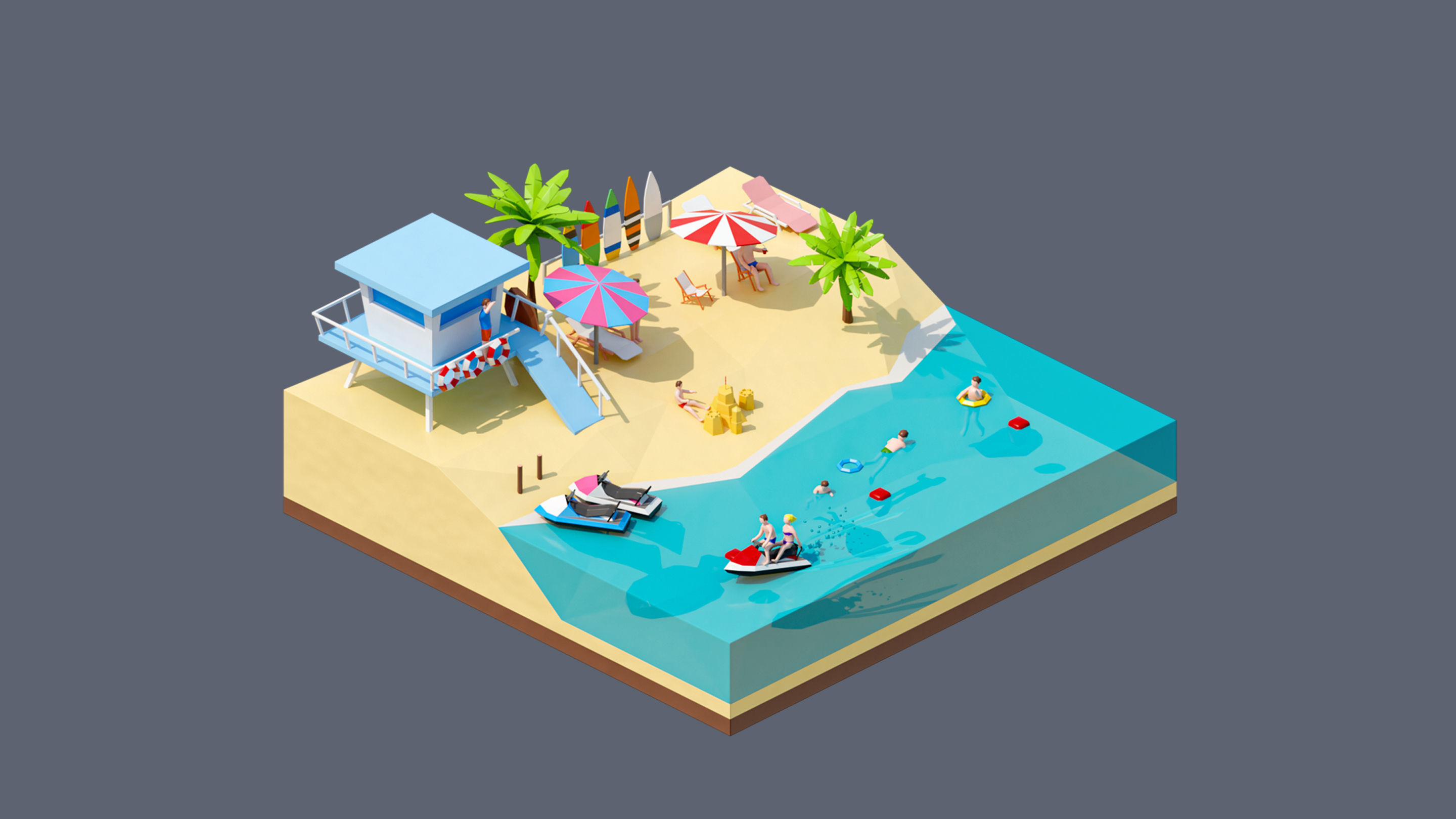 land 26A Low-poly 3D model_2