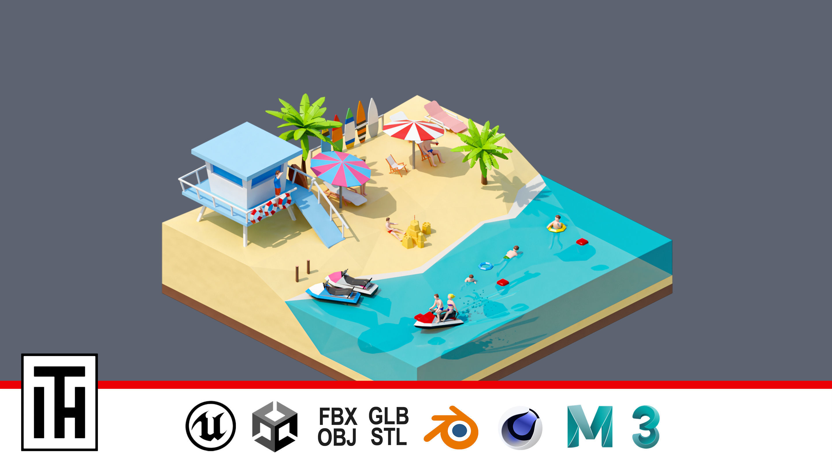 land 26A Low-poly 3D model_1