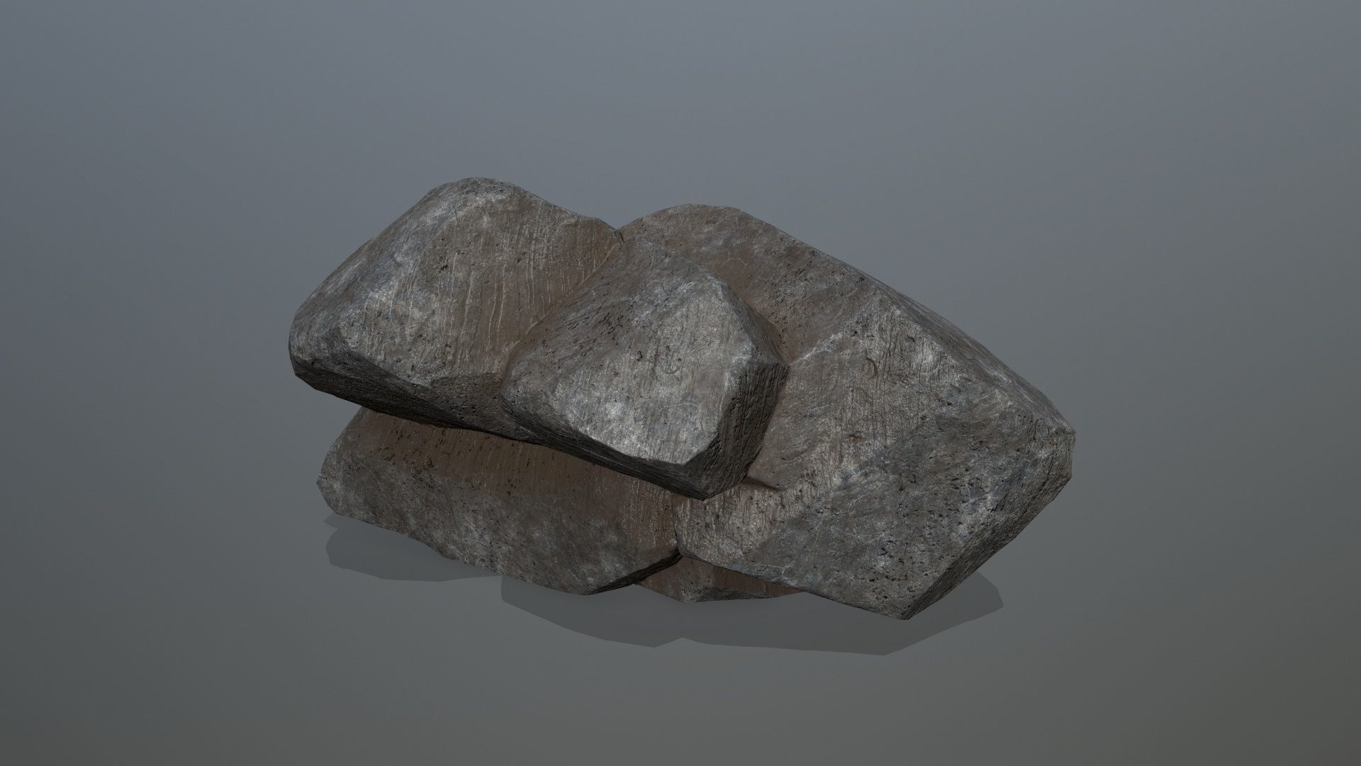 Rock Set stone sculpture Low-poly 3D model_4