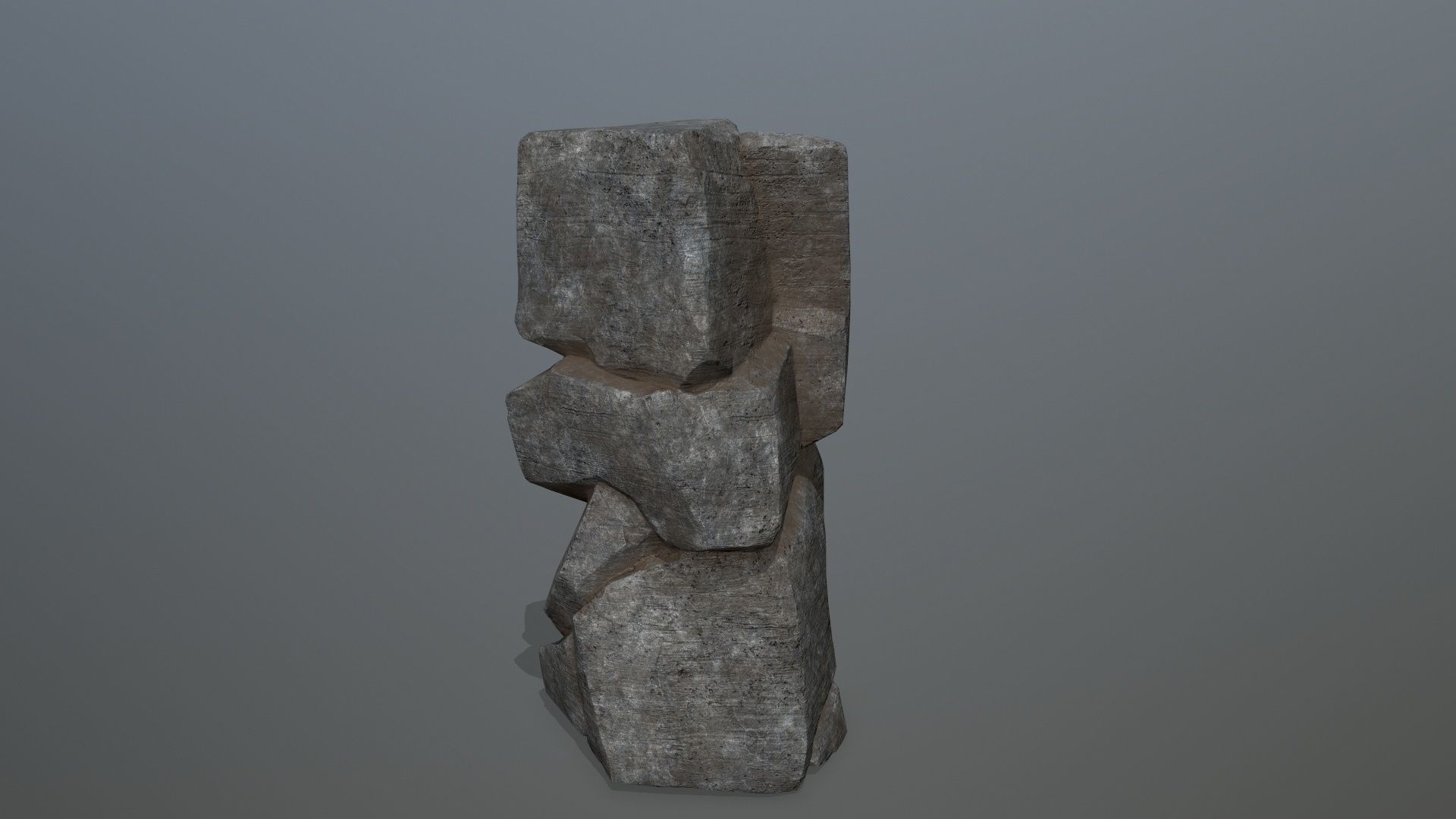 Rock Set stone sculpture Low-poly 3D model_2