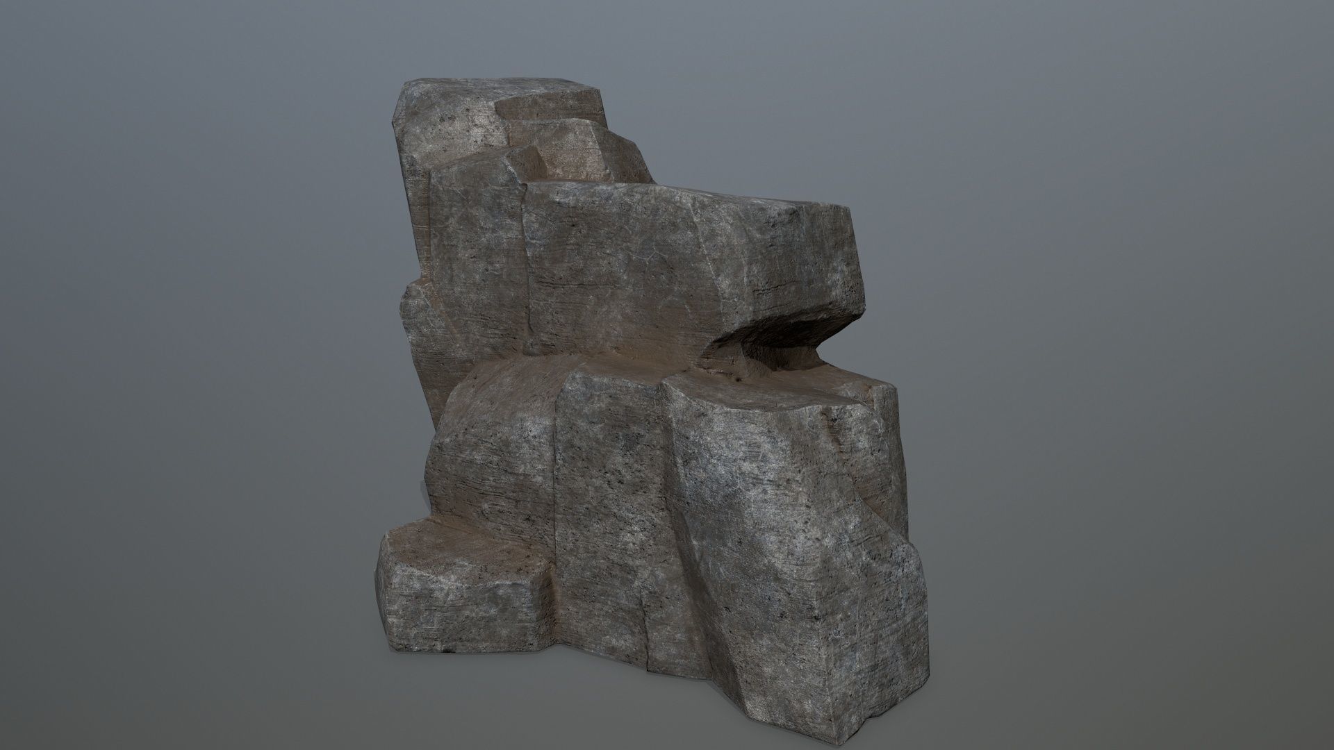 Rock Set stone sculpture Low-poly 3D model_1