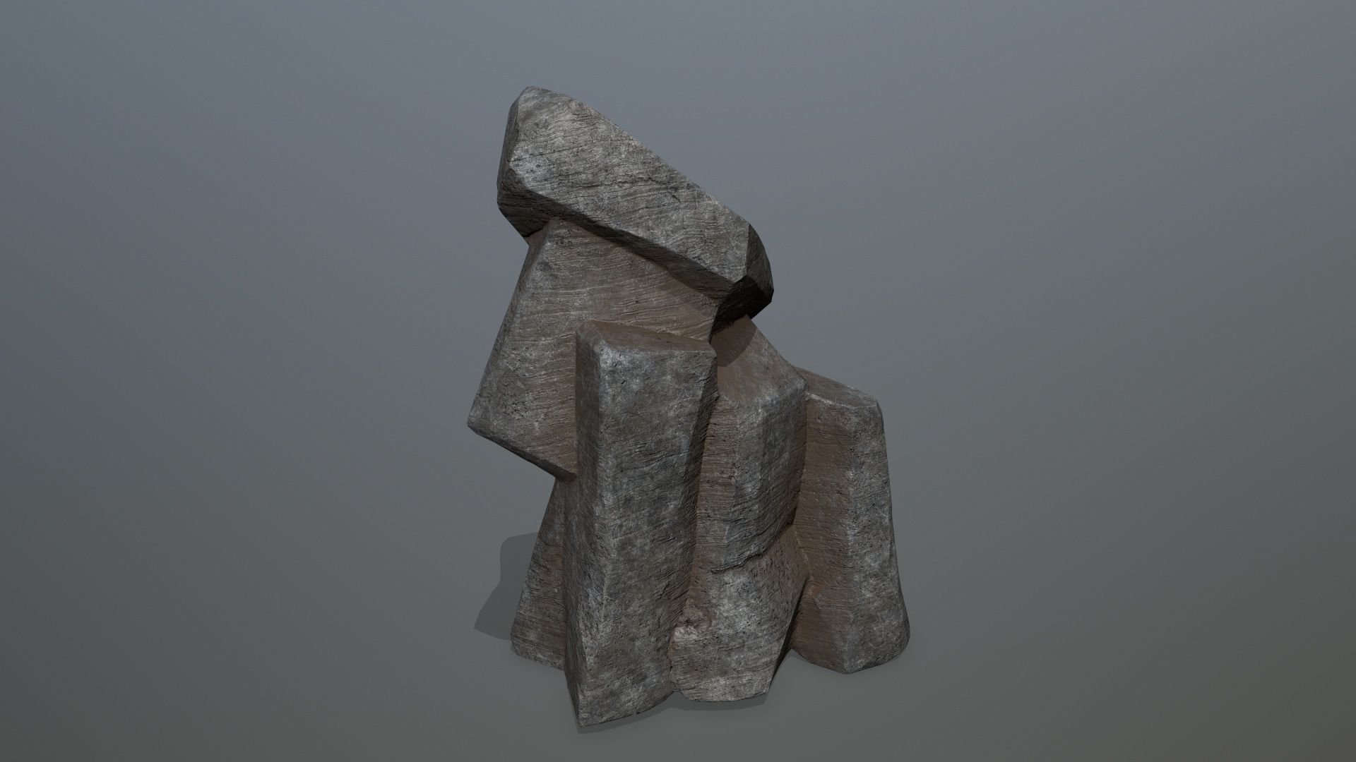 Rock Set stone sculpture Low-poly 3D model_5