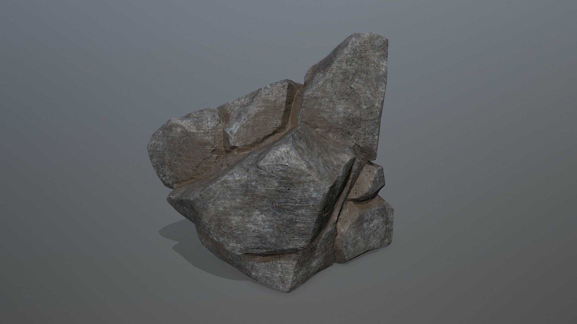 Rock Set stone sculpture Low-poly 3D model_3
