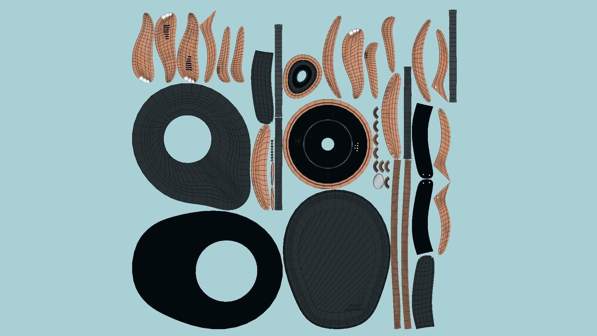 SciFi Backpack D02 Black Bronze - Fashion Character Design Low-poly 3D model_5