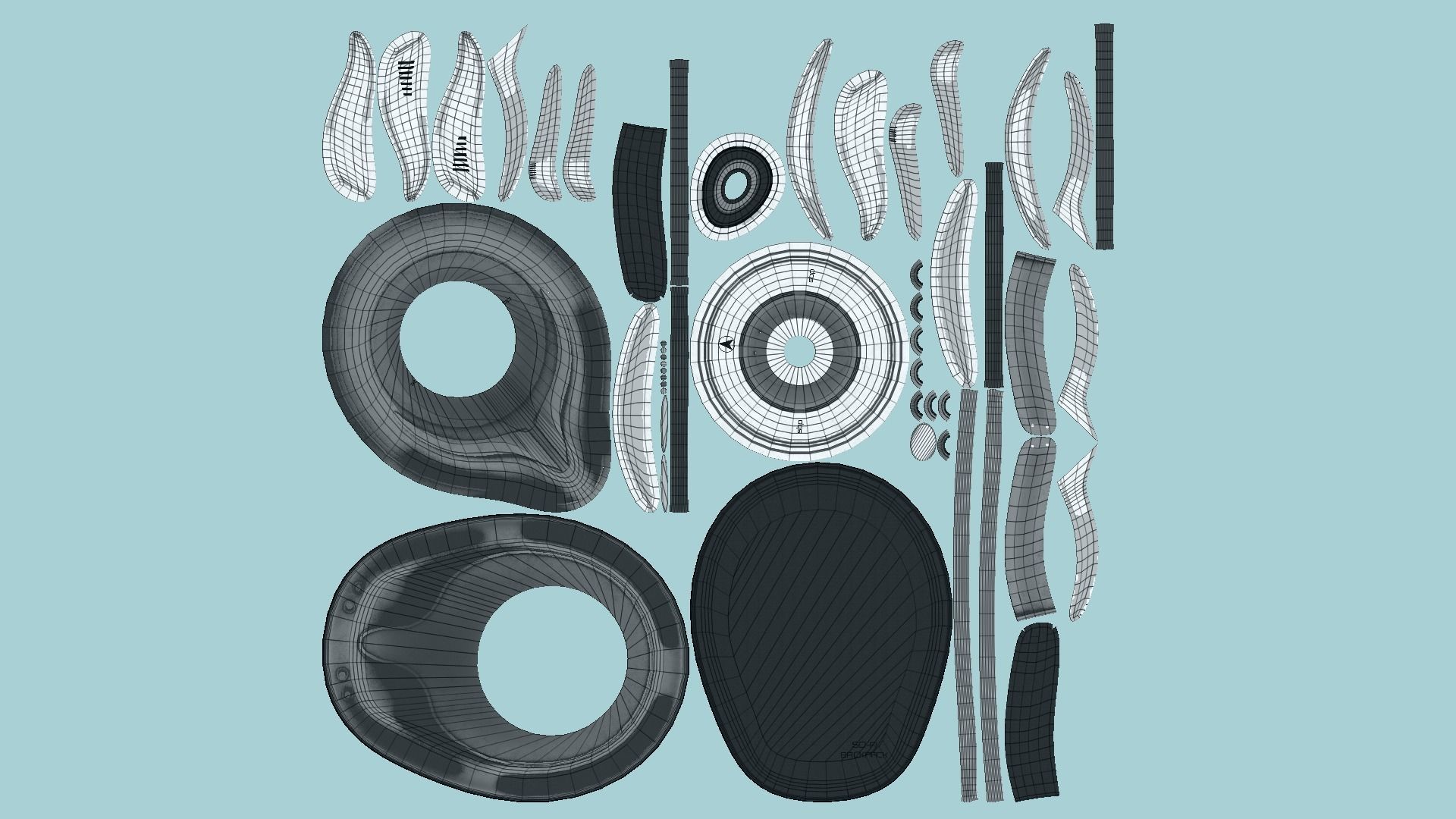 SciFi Backpack D03 Steel - Fashion Character Design Low-poly 3D model_5