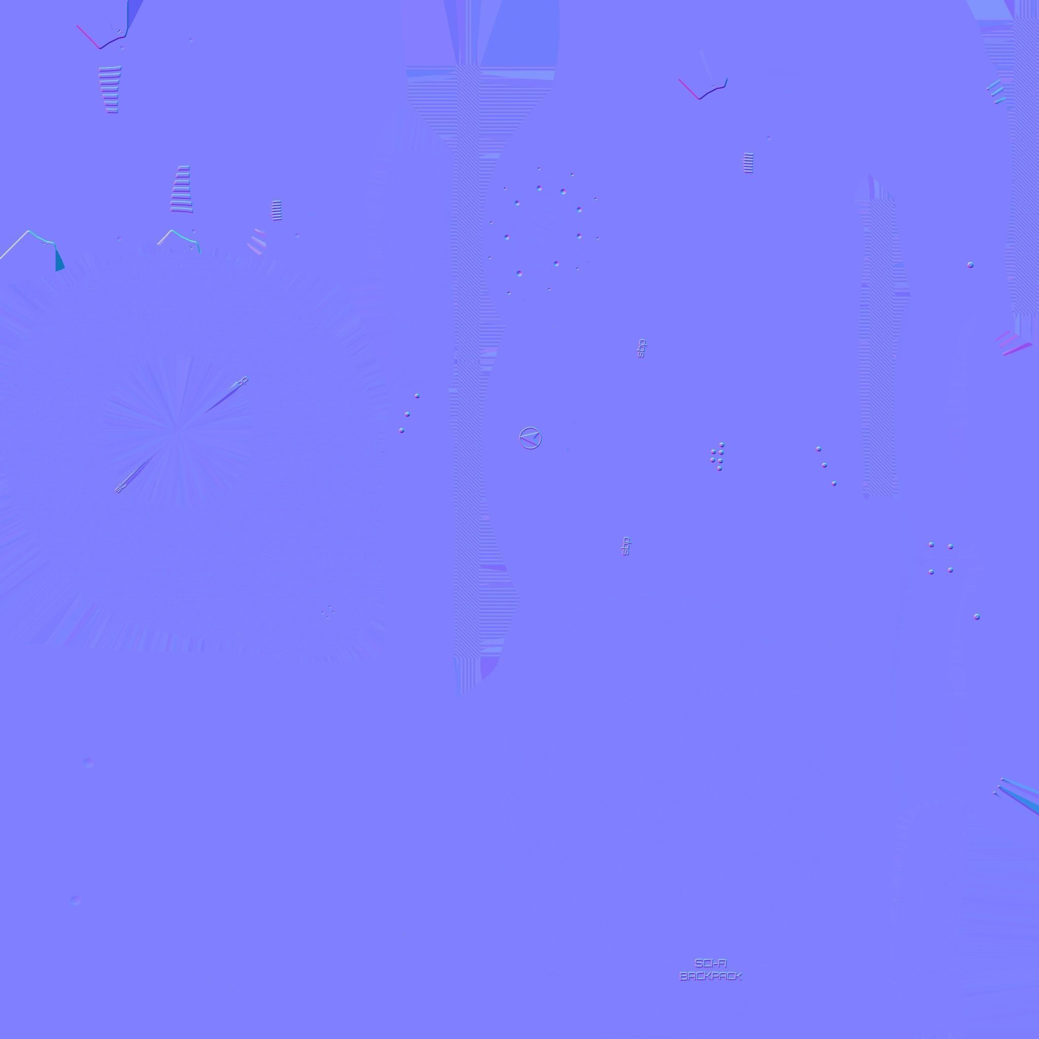 SciFi Backpack D04 White Blue - Fashion Character Design Low-poly 3D model_24