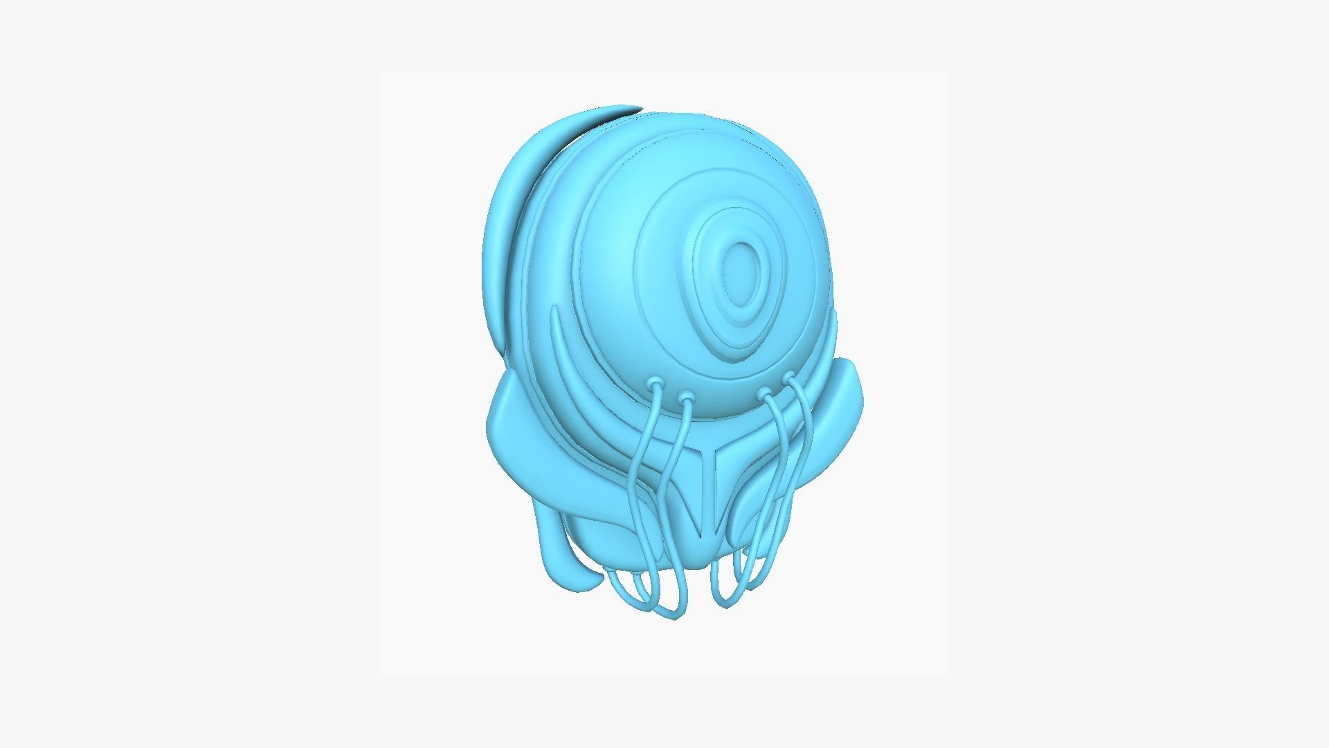 SciFi Backpack D04 White Blue - Fashion Character Design Low-poly 3D model_7