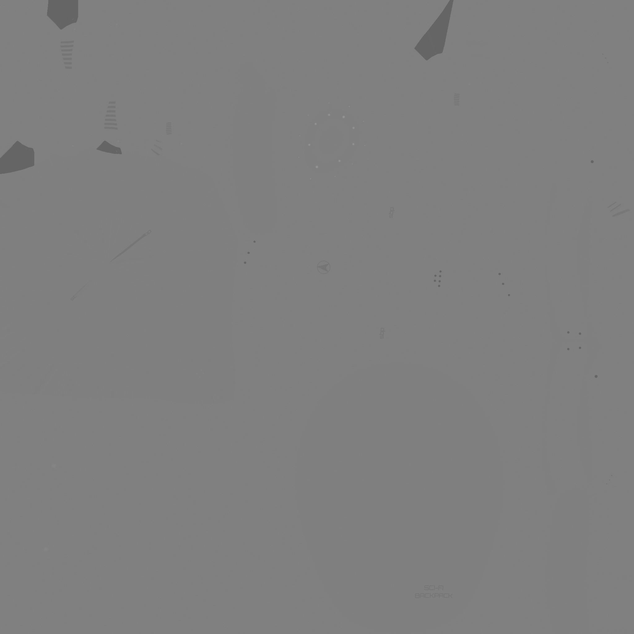 SciFi Backpack D04 White Blue - Fashion Character Design Low-poly 3D model_22