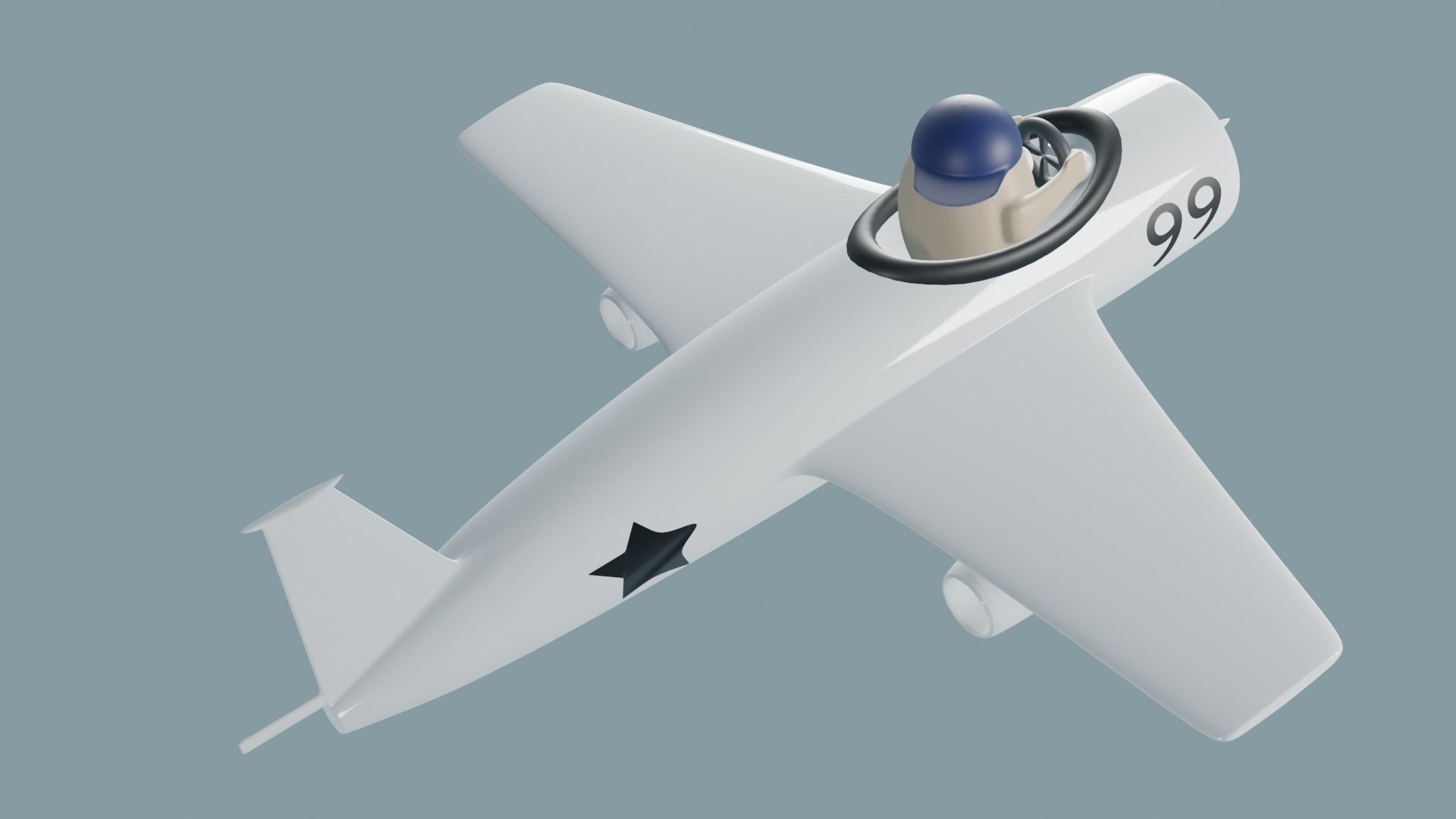 Aeroplane toy airplane with boy in cockpit 3D print model_1