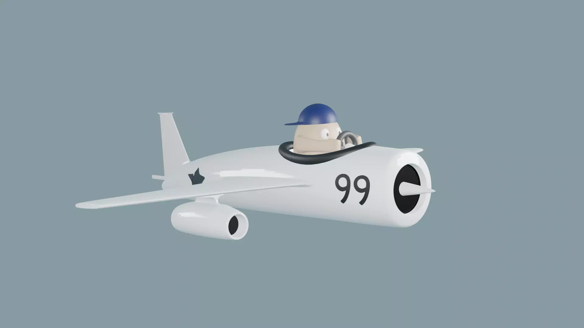 Aeroplane toy airplane with boy in cockpit 3D print model_0