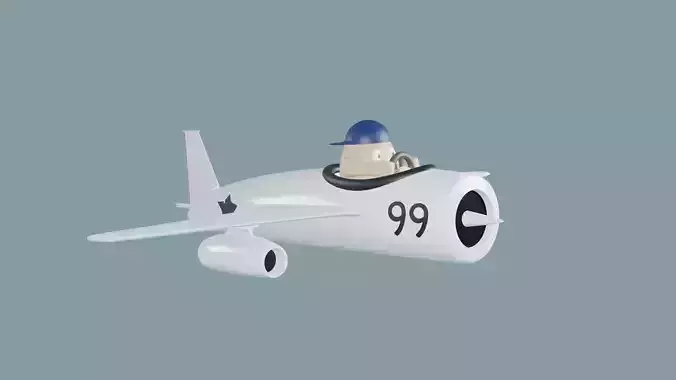 Aeroplane toy airplane with boy in cockpit 3D print model