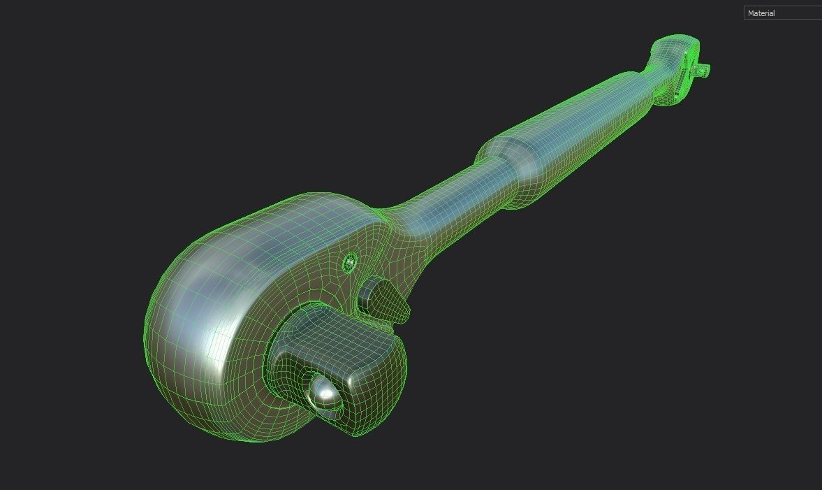 Ratcheting Wrench 01 Low-poly 3D model_14