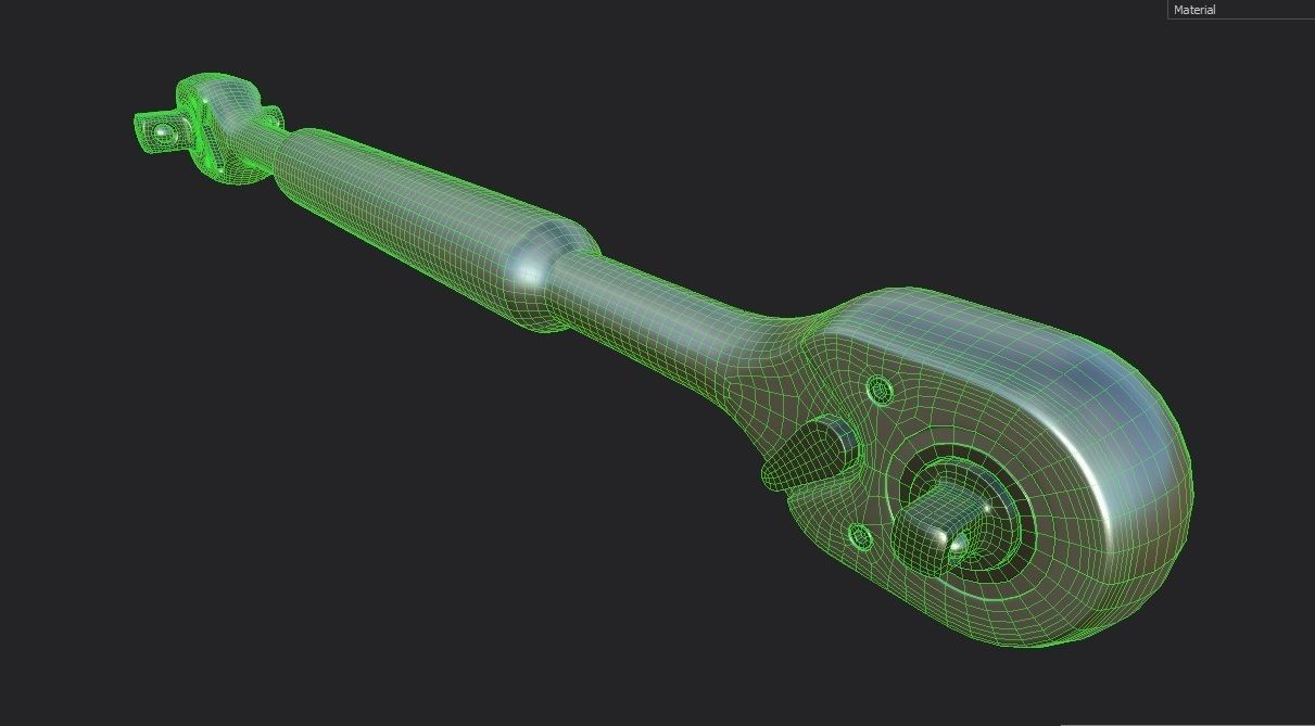 Ratcheting Wrench 01 Low-poly 3D model_11