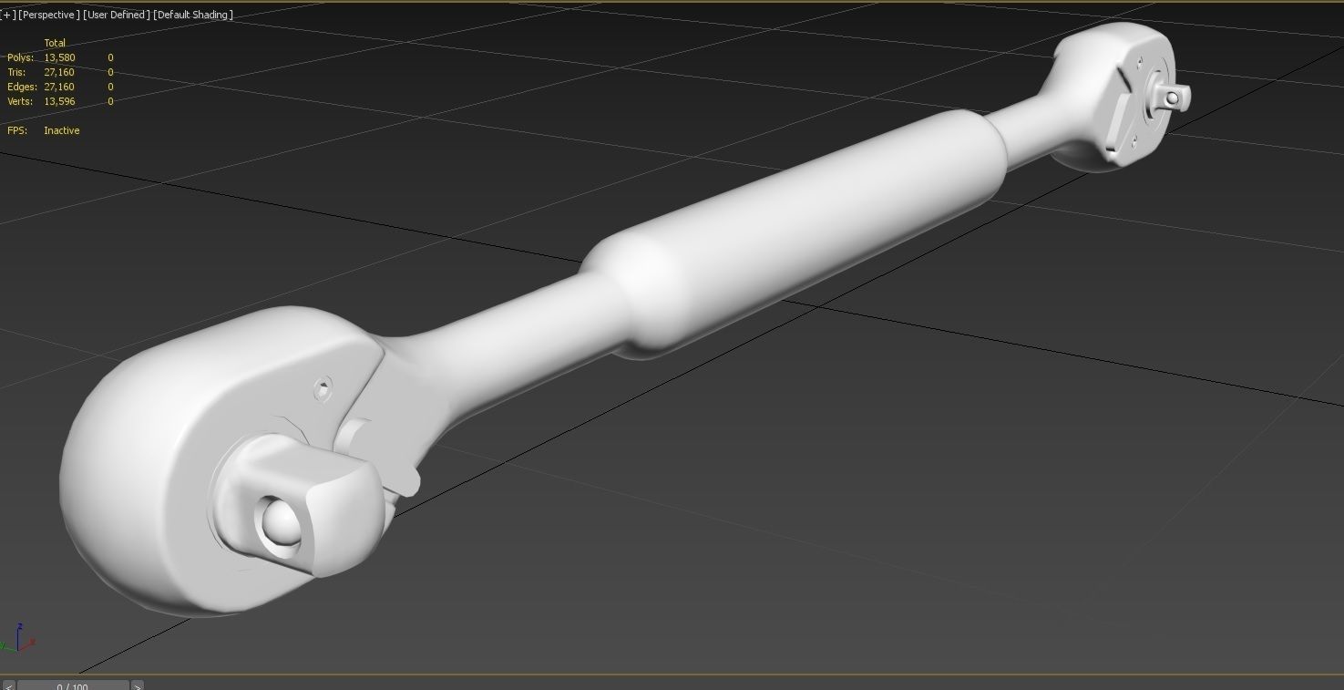 Ratcheting Wrench 01 Low-poly 3D model_15