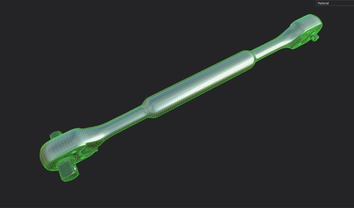 Ratcheting Wrench 01 Low-poly 3D model_1