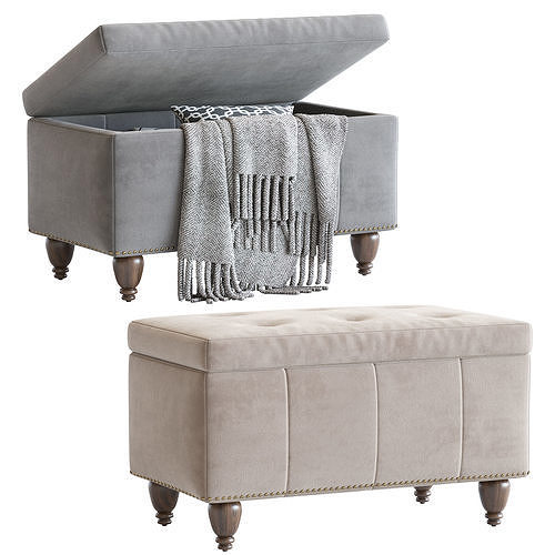 Copper Grove Bunlap Upholstered Storage Bench 3D model