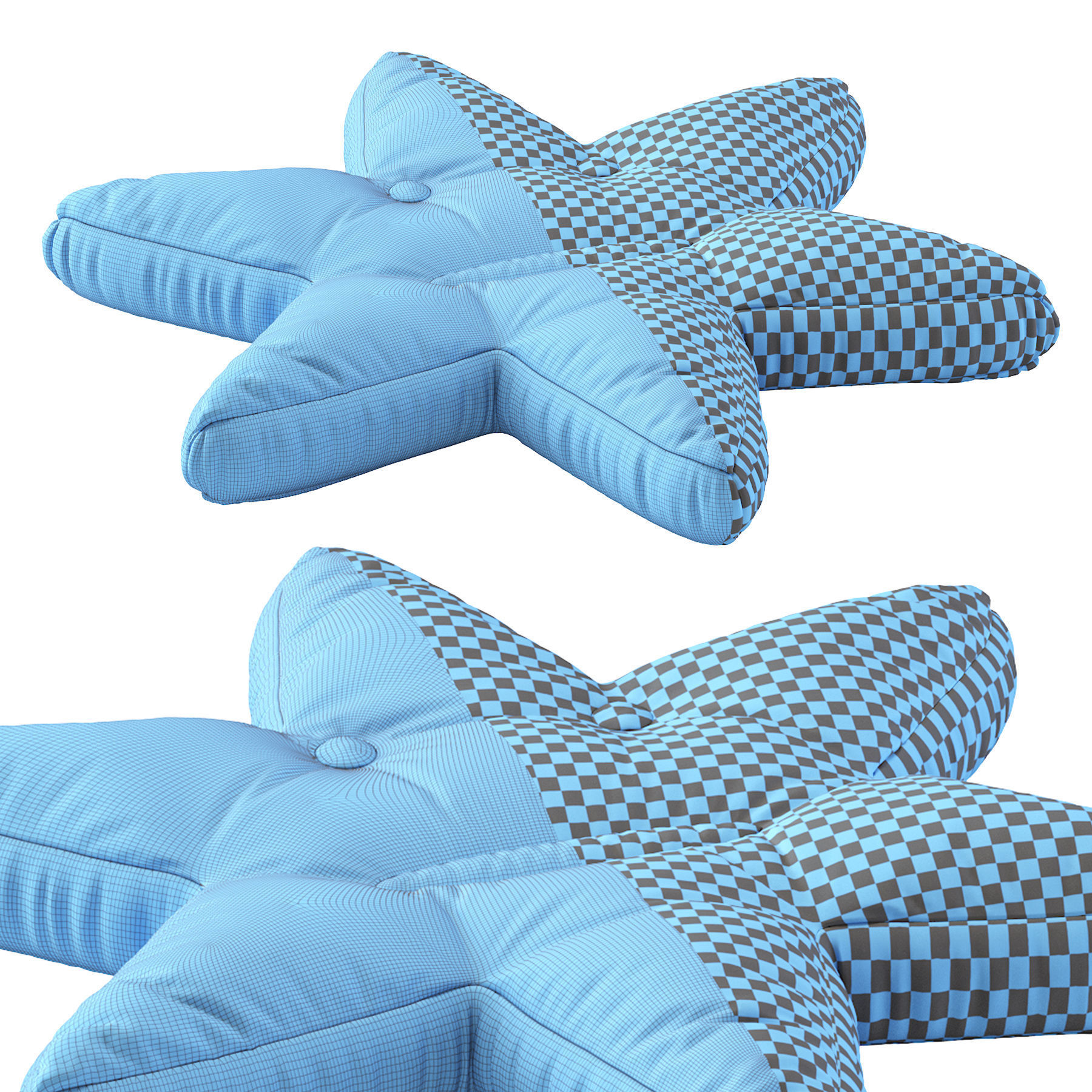 Pouf Star 3D model_4