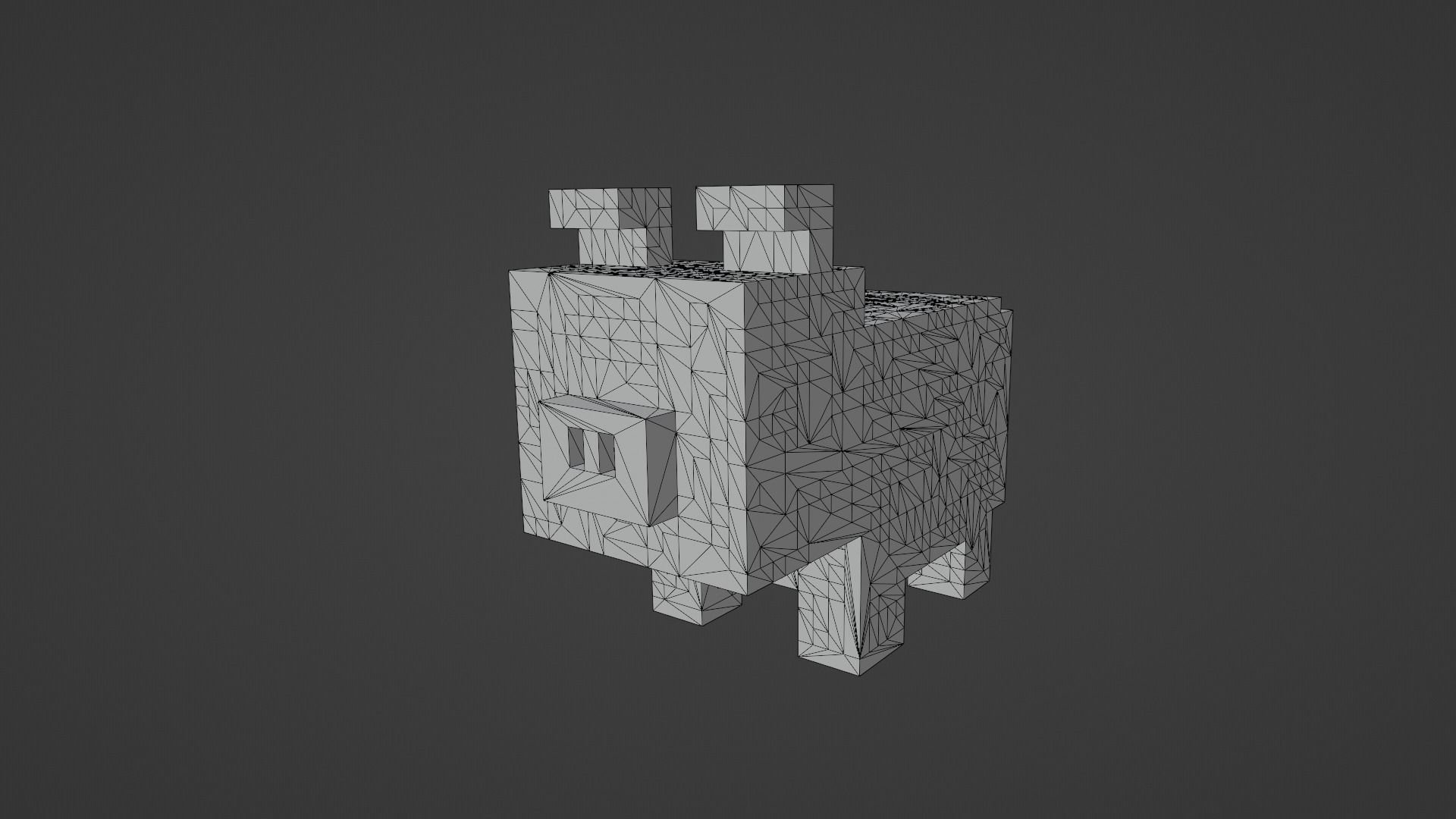 Voxel Pig Low-poly 3D model_12