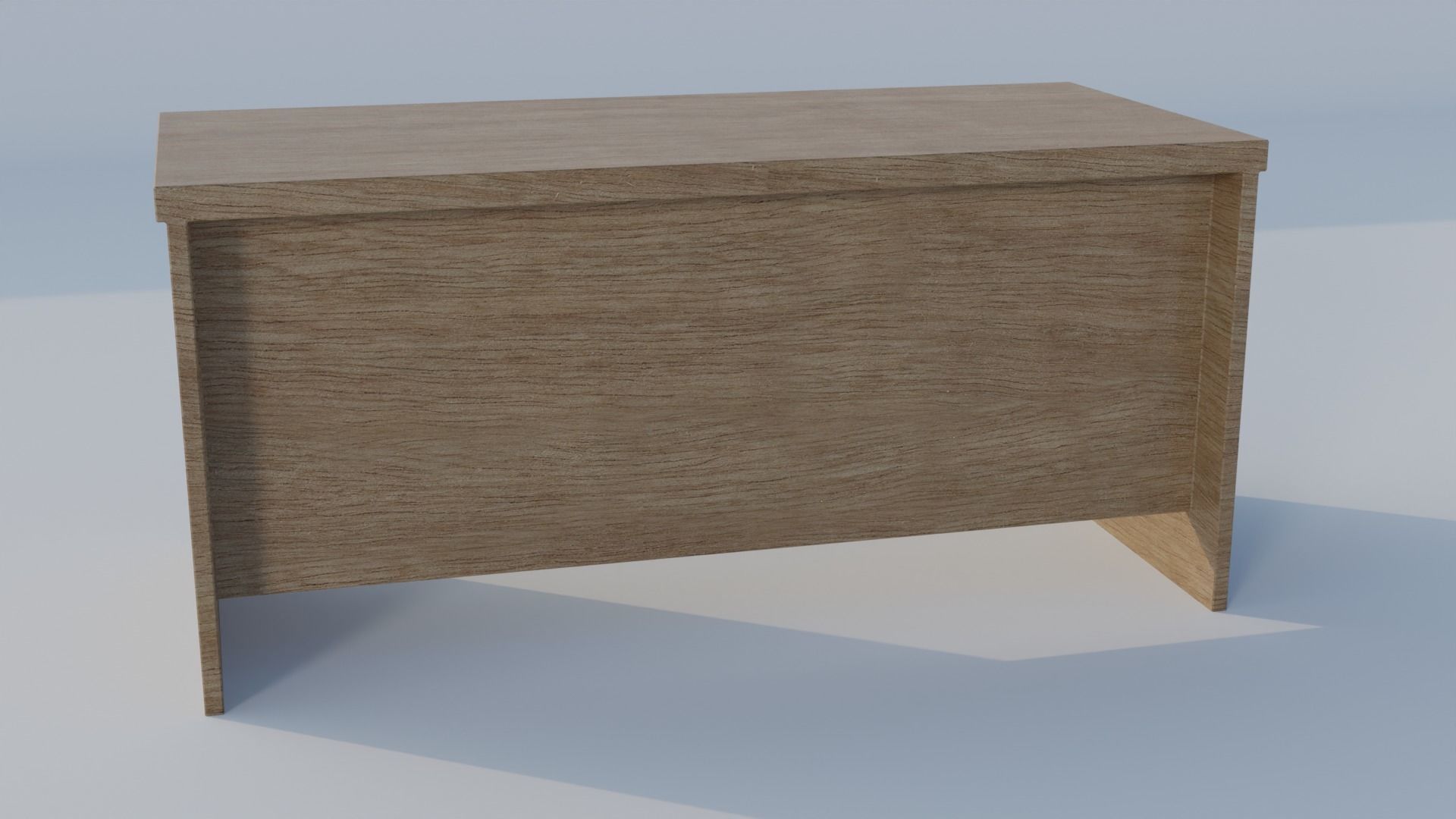 Wooden Student Desk Low-poly 3D model_3
