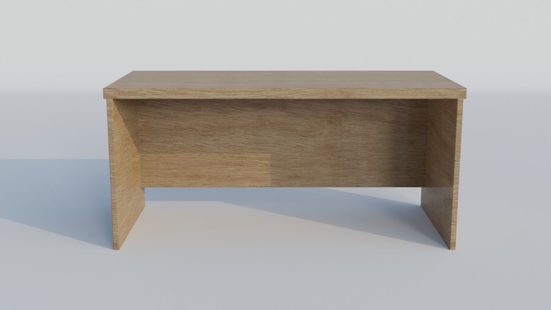 Wooden Student Desk Low-poly 3D model_5