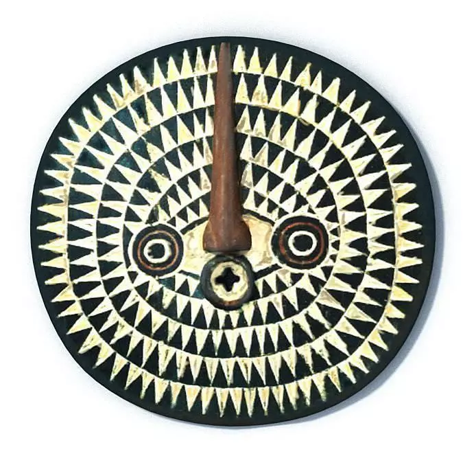 Carved African Wooden Mask 3D model