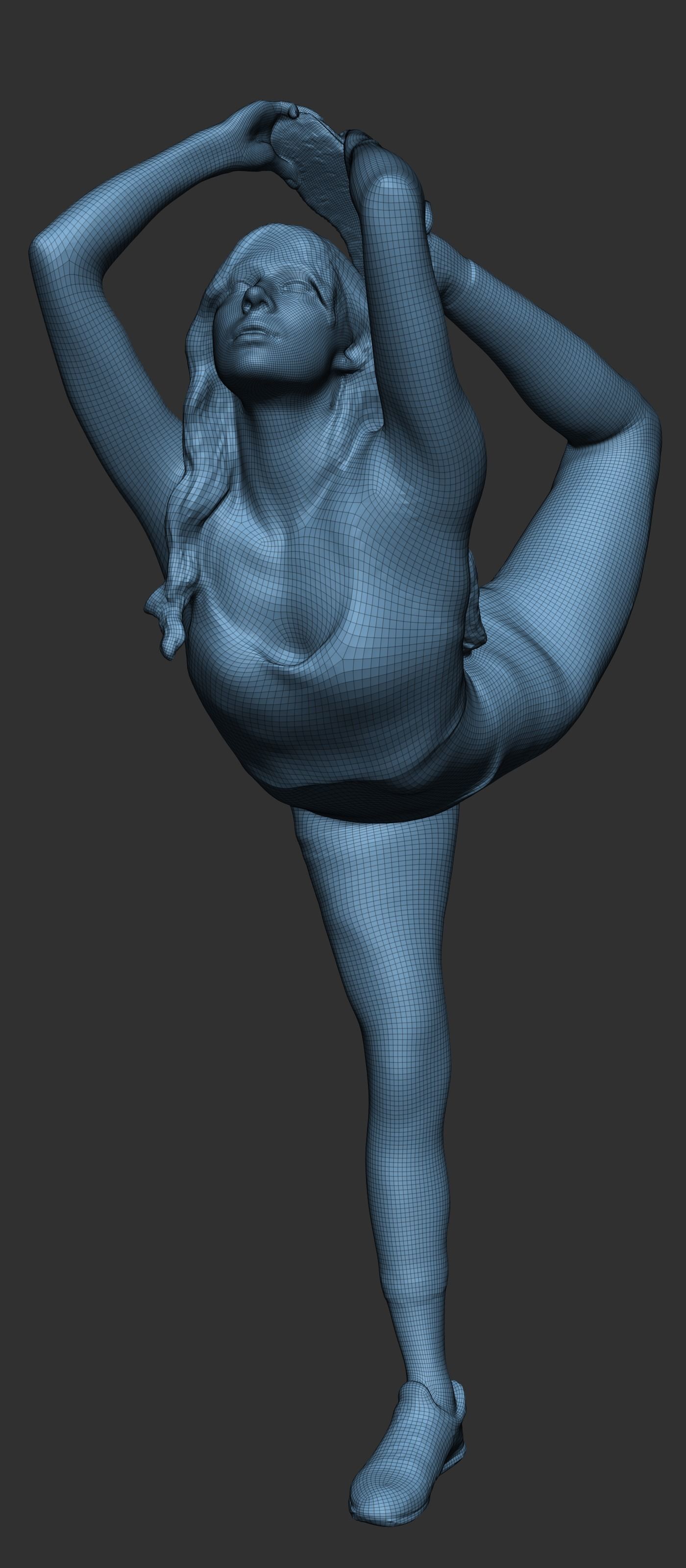 Woman doing gymnastics 343 Low-poly 3D model_5