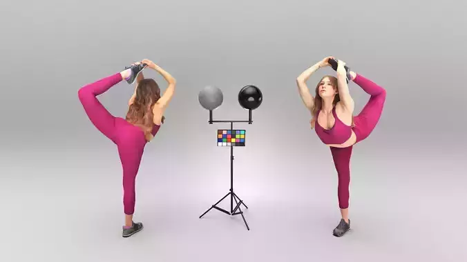 Woman doing gymnastics 343 Low-poly 3D model