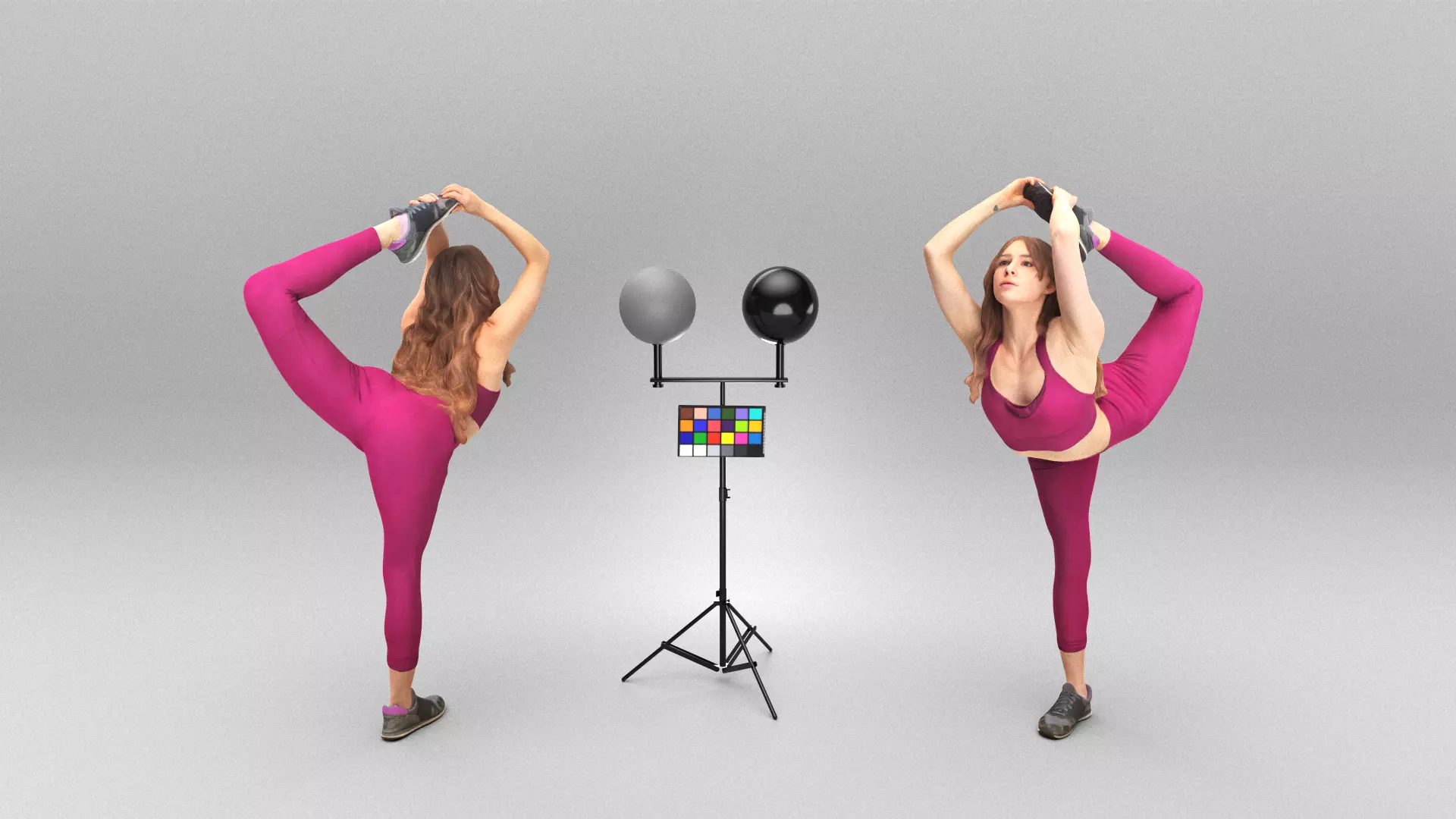 Woman doing gymnastics 343 Low-poly 3D model_0