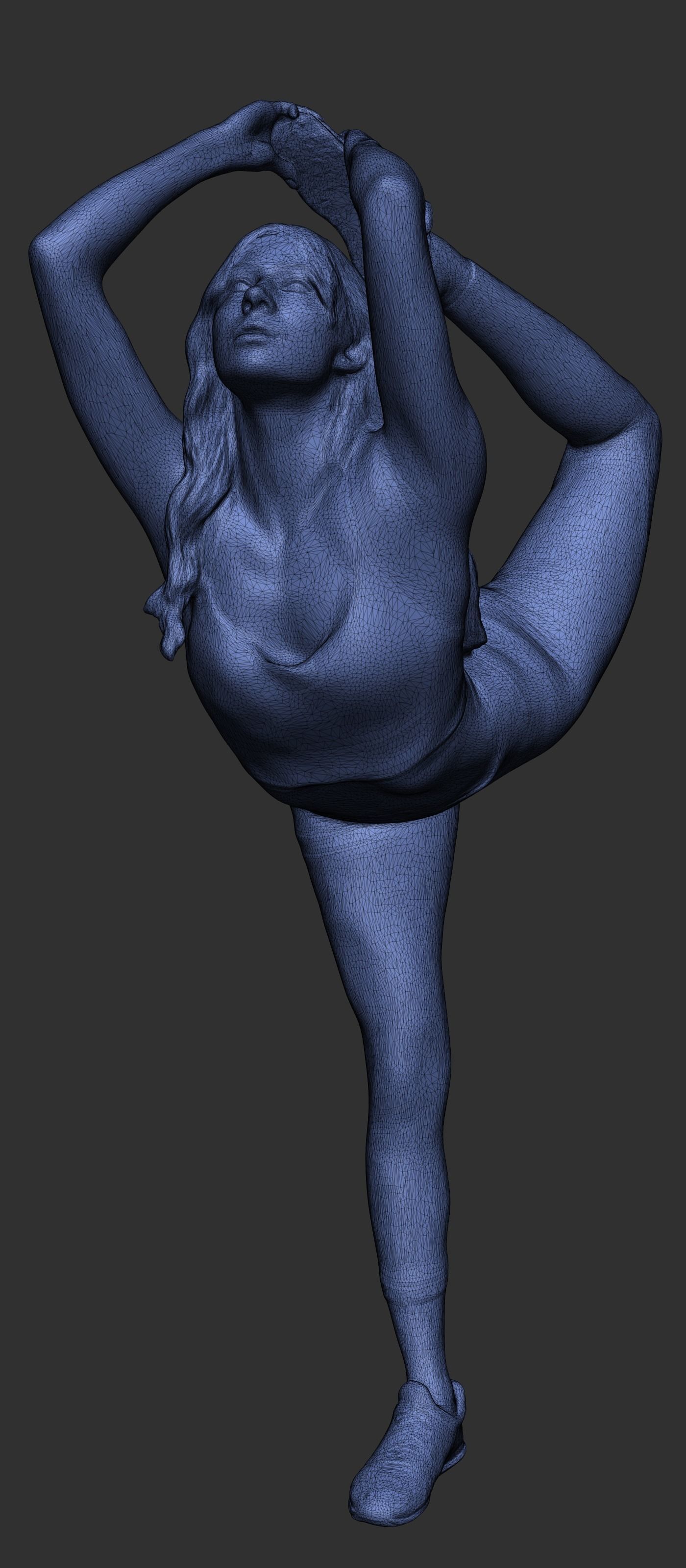 Woman doing gymnastics 343 Low-poly 3D model_7