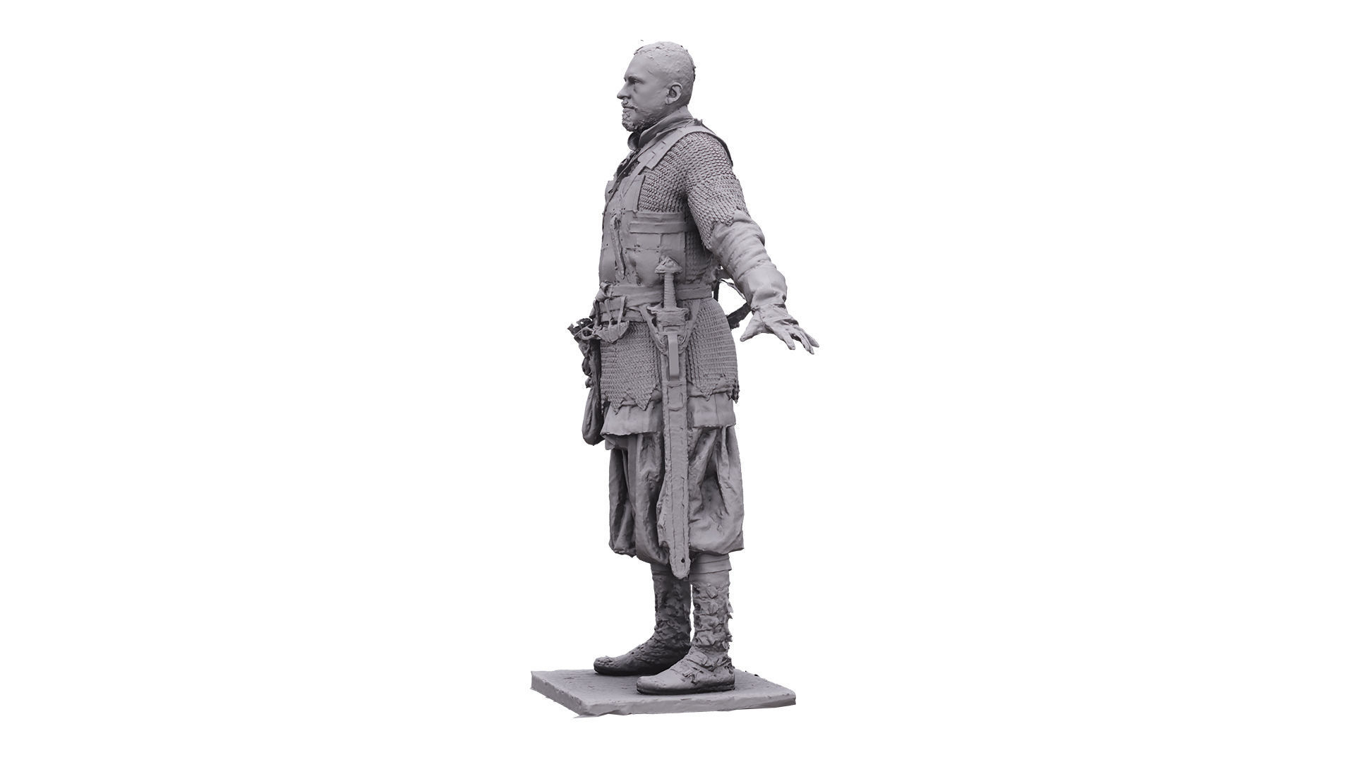 A Pose Raw Scan Sigvid Medieval Suit 3D model_9