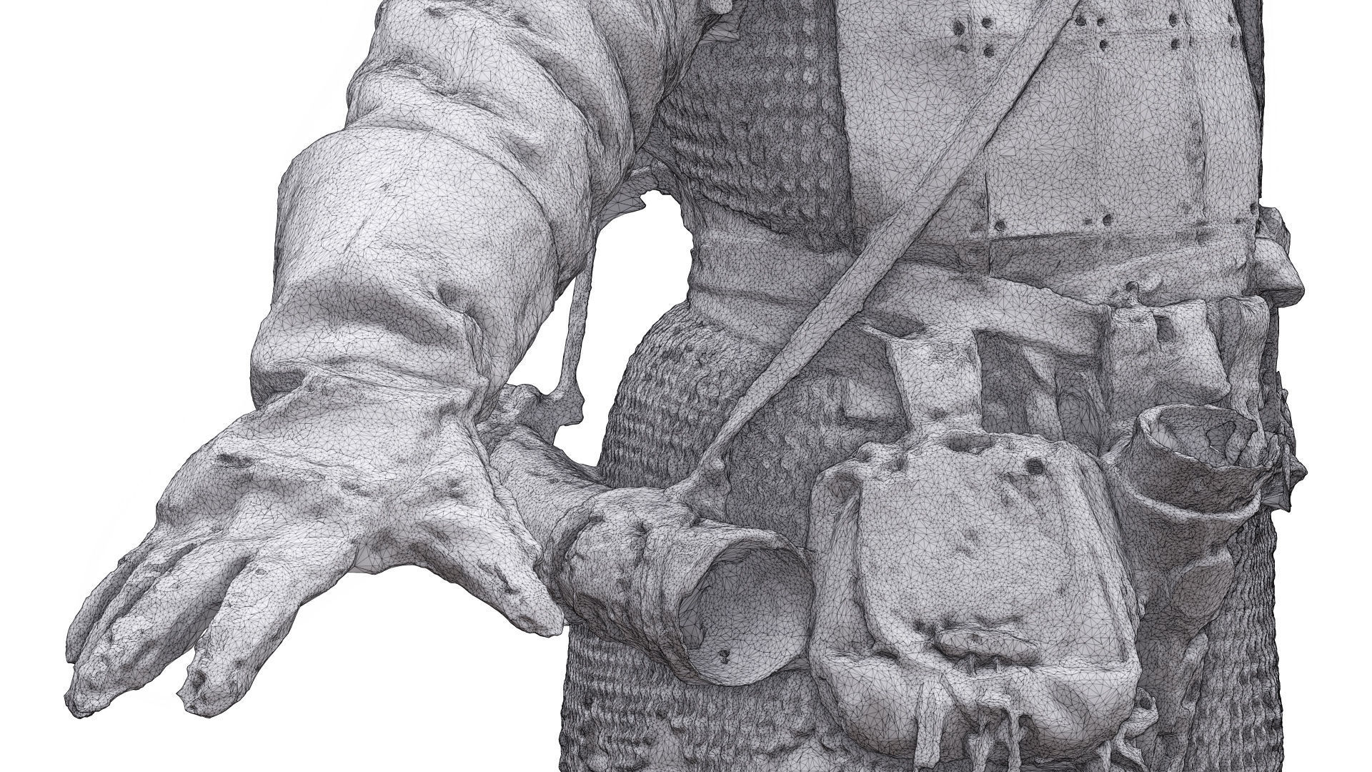 A Pose Raw Scan Sigvid Medieval Suit 3D model_14