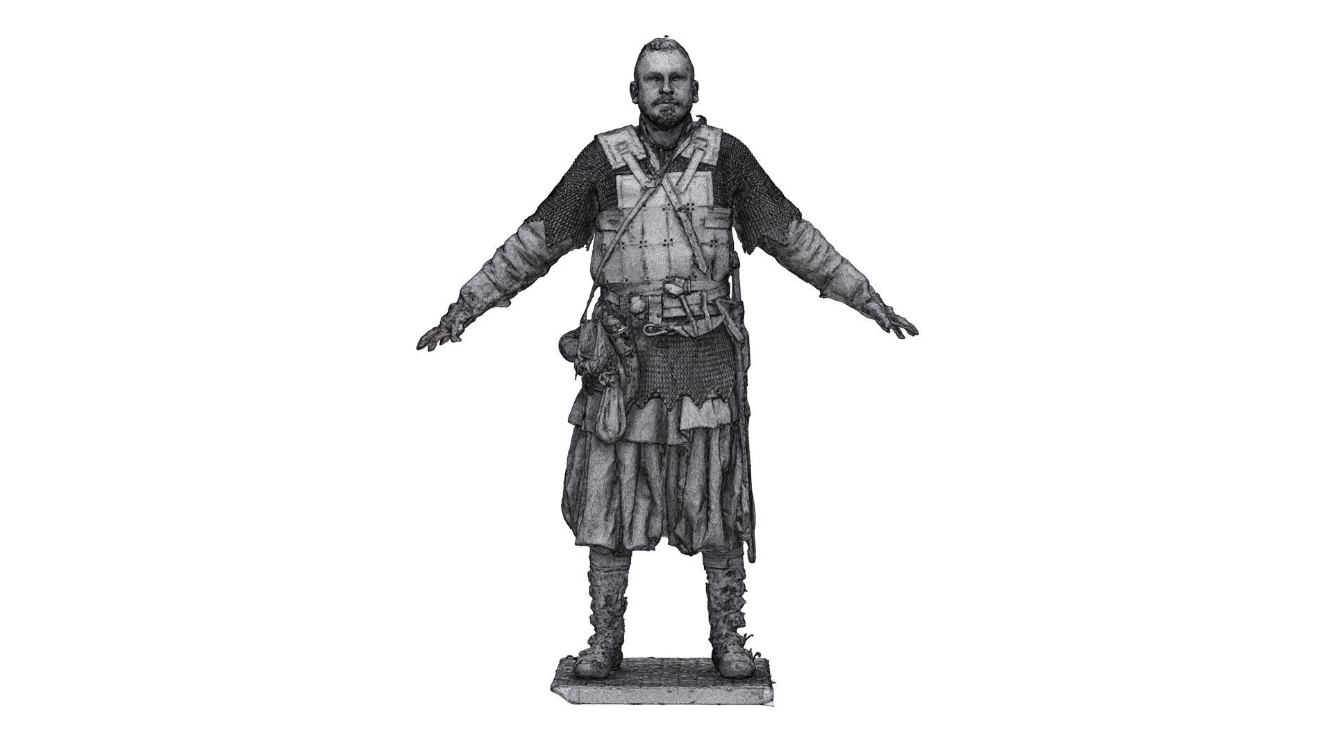 A Pose Raw Scan Sigvid Medieval Suit 3D model_11