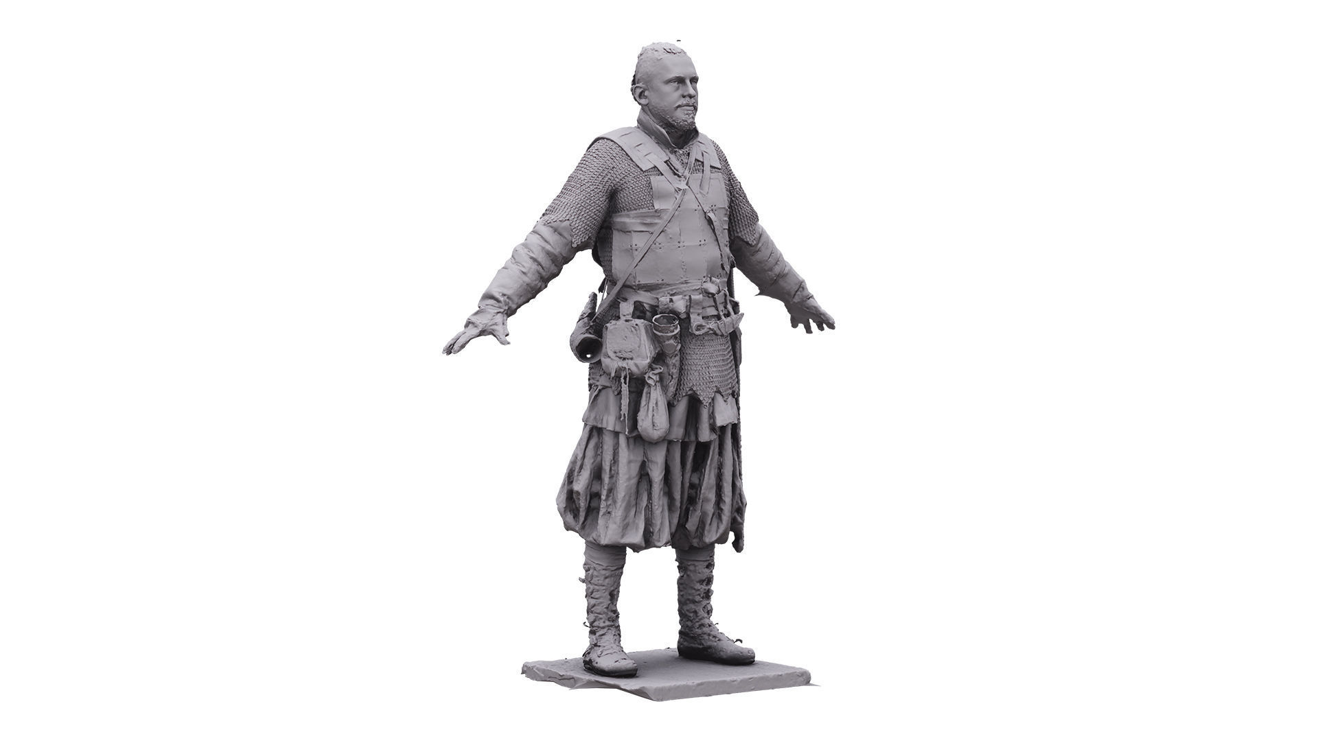A Pose Raw Scan Sigvid Medieval Suit 3D model_7