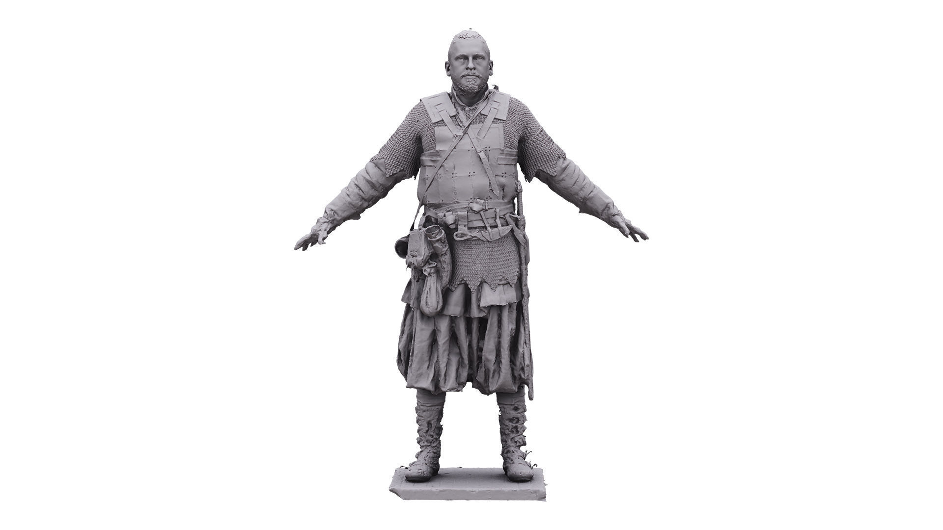 A Pose Raw Scan Sigvid Medieval Suit 3D model_6