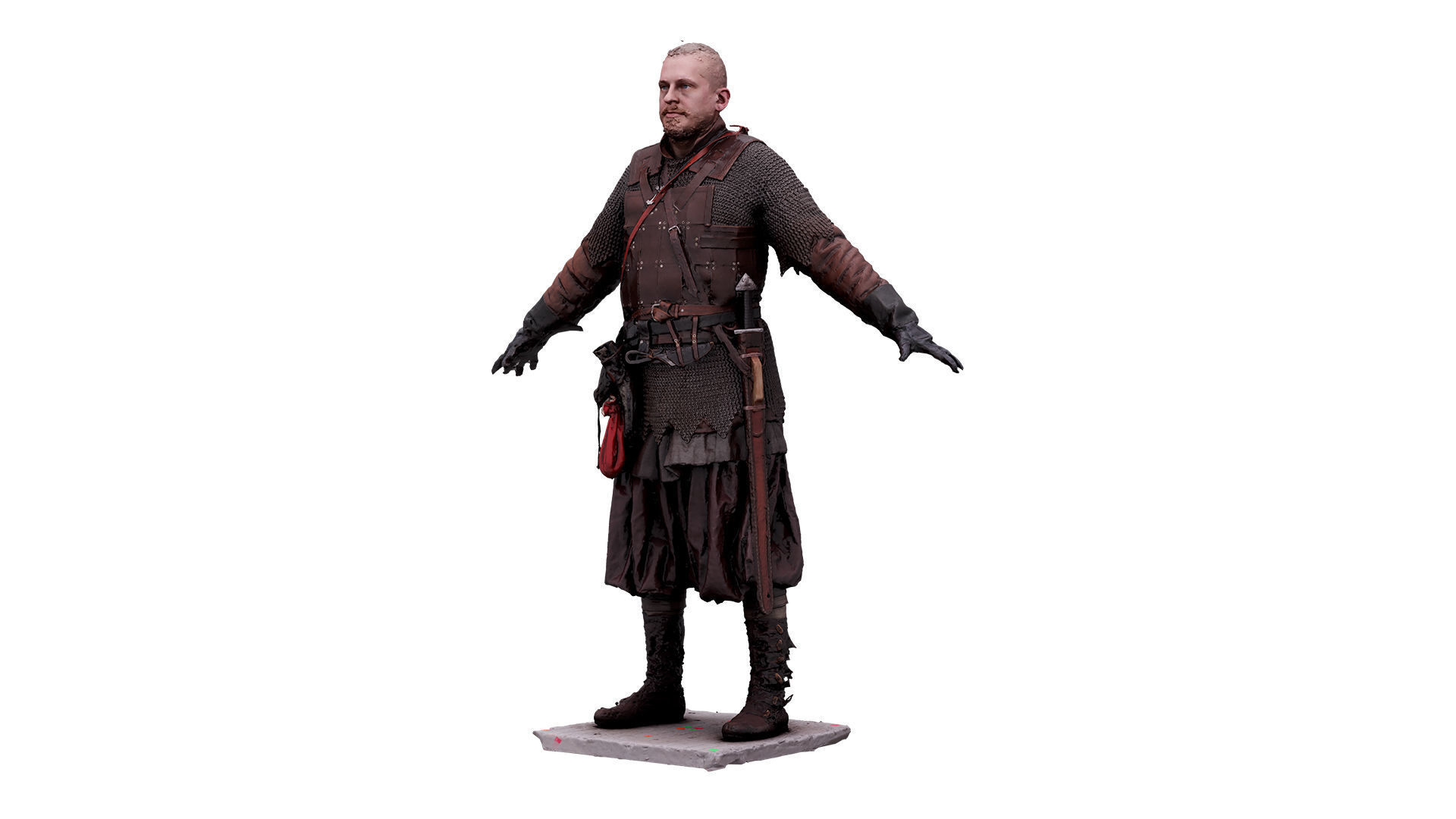 A Pose Raw Scan Sigvid Medieval Suit 3D model_5