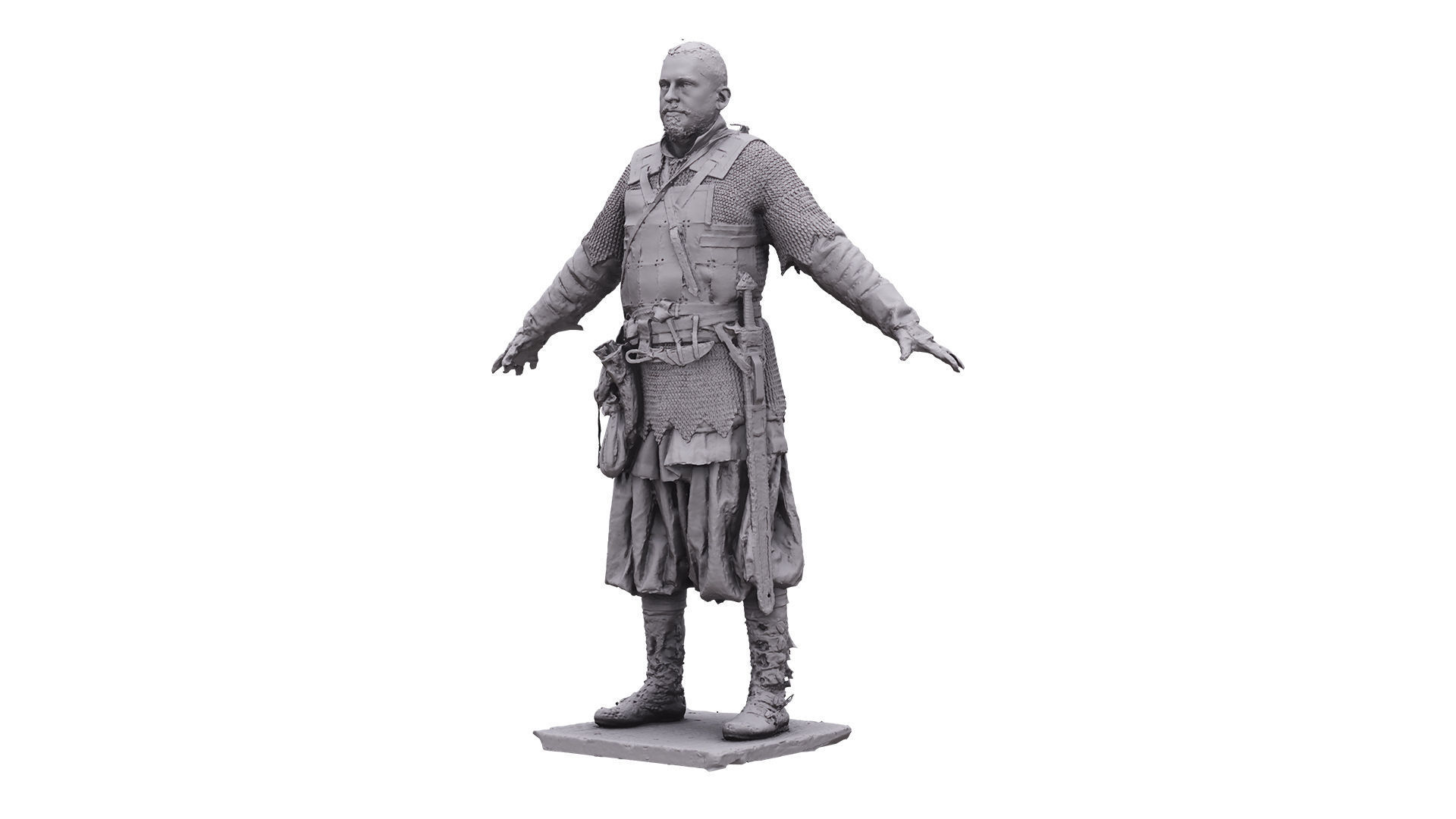 A Pose Raw Scan Sigvid Medieval Suit 3D model_10