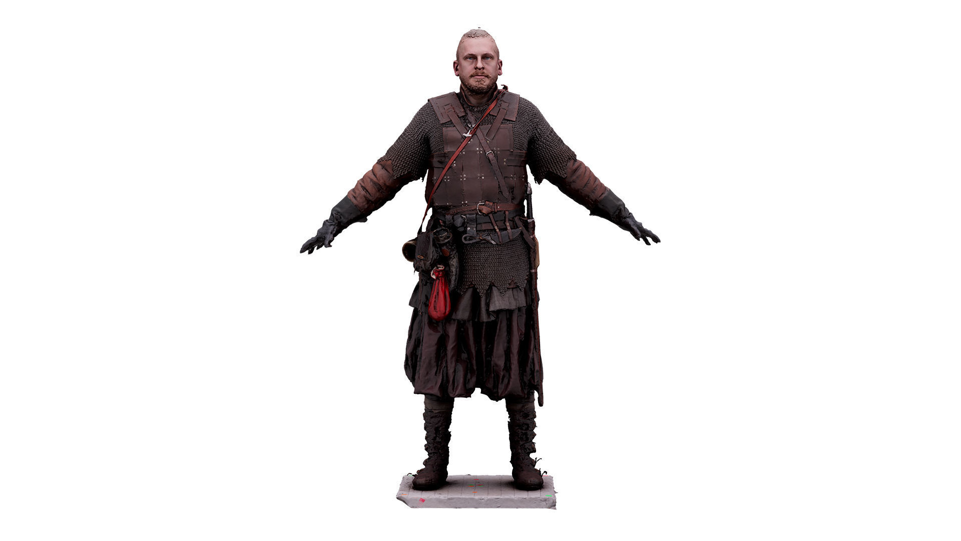 A Pose Raw Scan Sigvid Medieval Suit 3D model_1